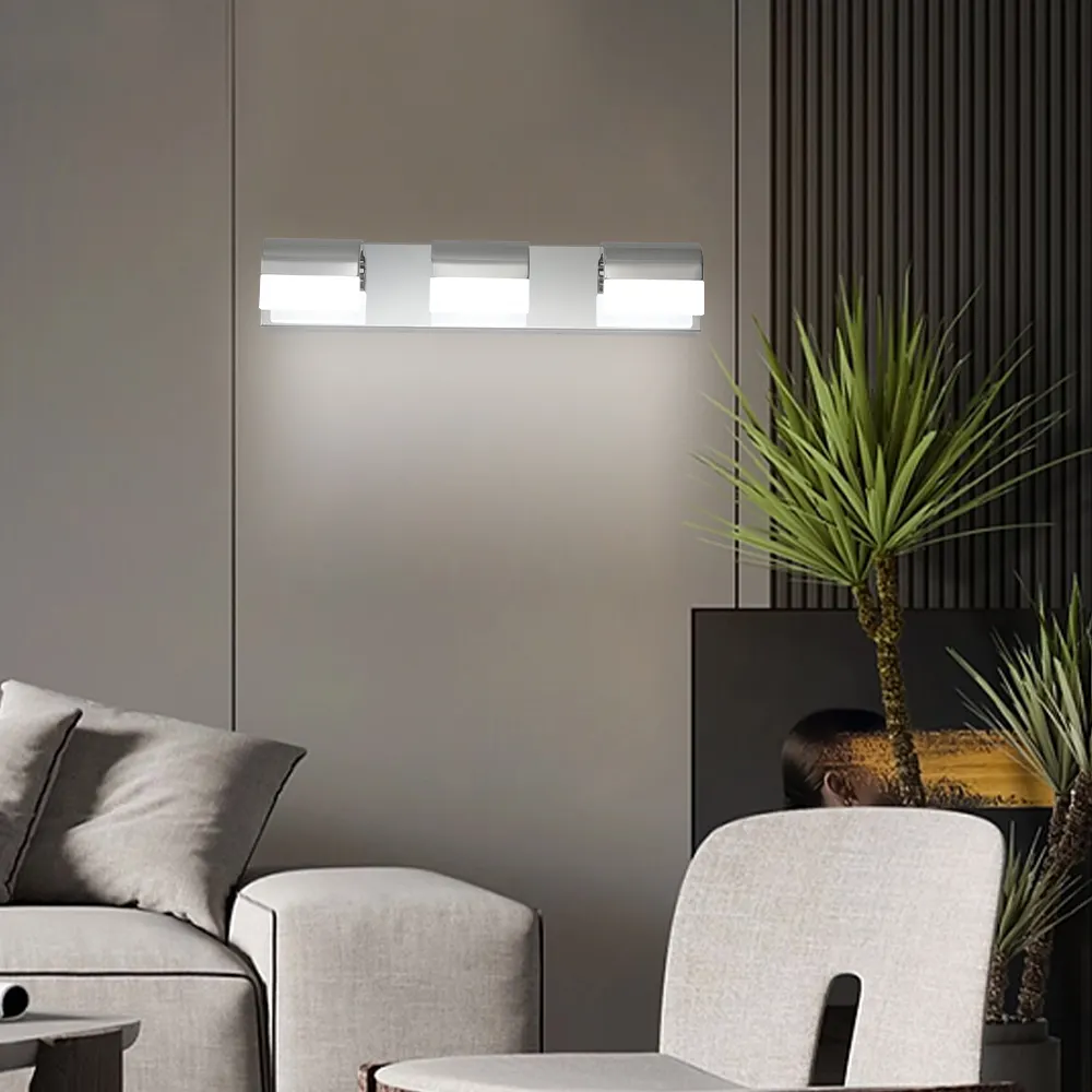 Chrome 3-Light Acrylic Vanity Light, image 2 of 9