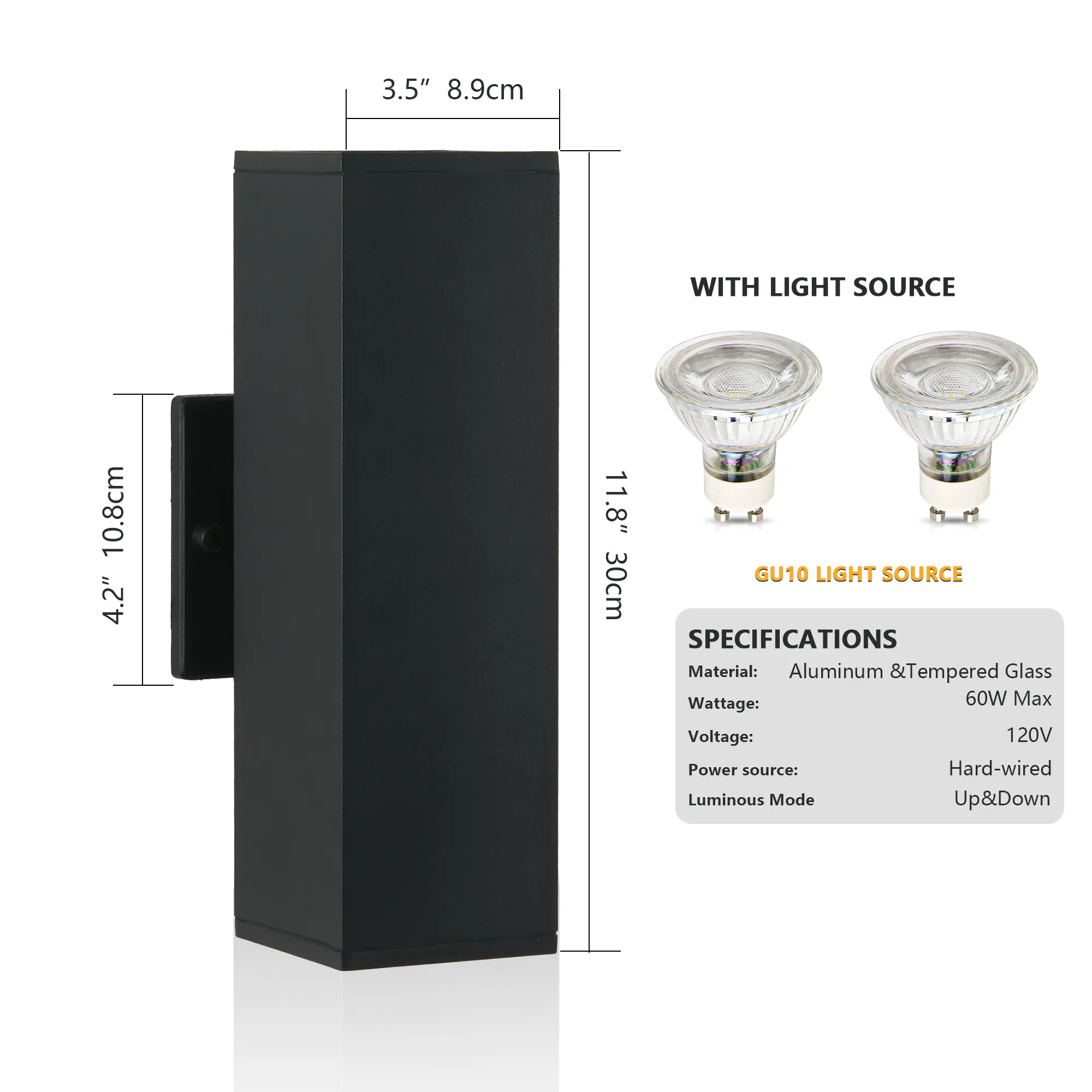 Modern Matte Black Outdoor Wall Light (2-Pack), image 10 of 11