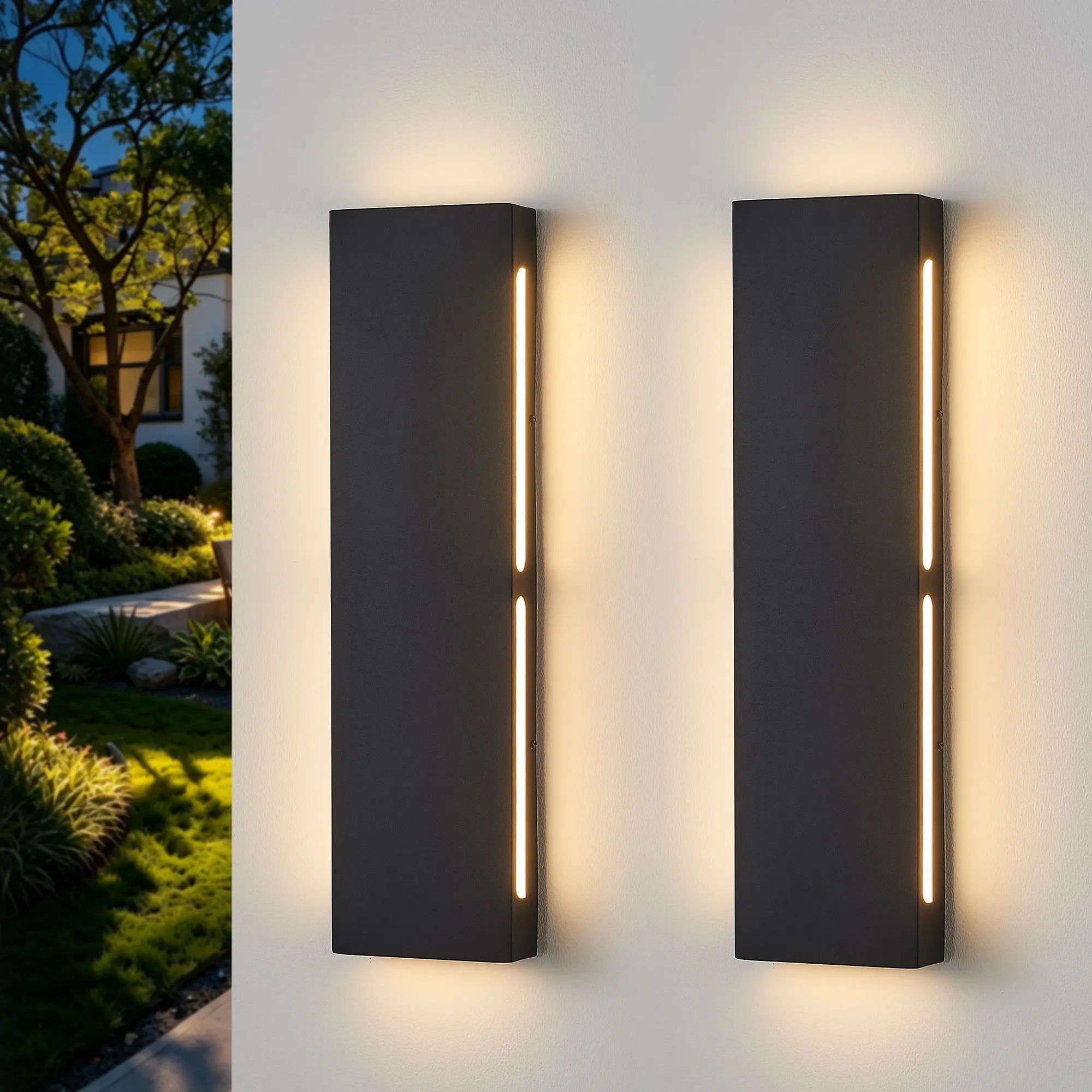 Black Outdoor Wall Light, 23.6 in · Integrated LED (2-Pack), image 2 of 10