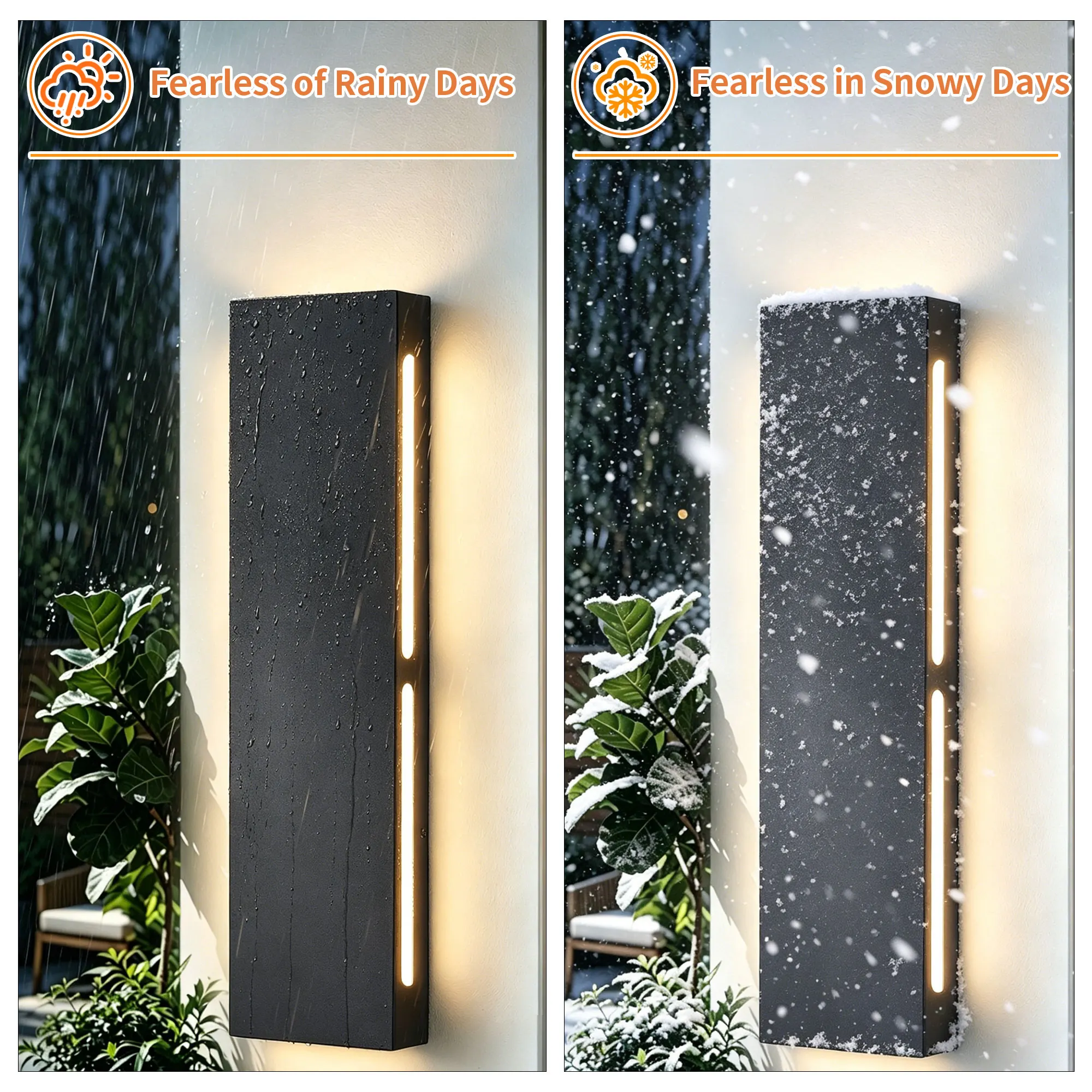 Black Outdoor Wall Light, 23.6 in · Integrated LED (2-Pack), image 10 of 10