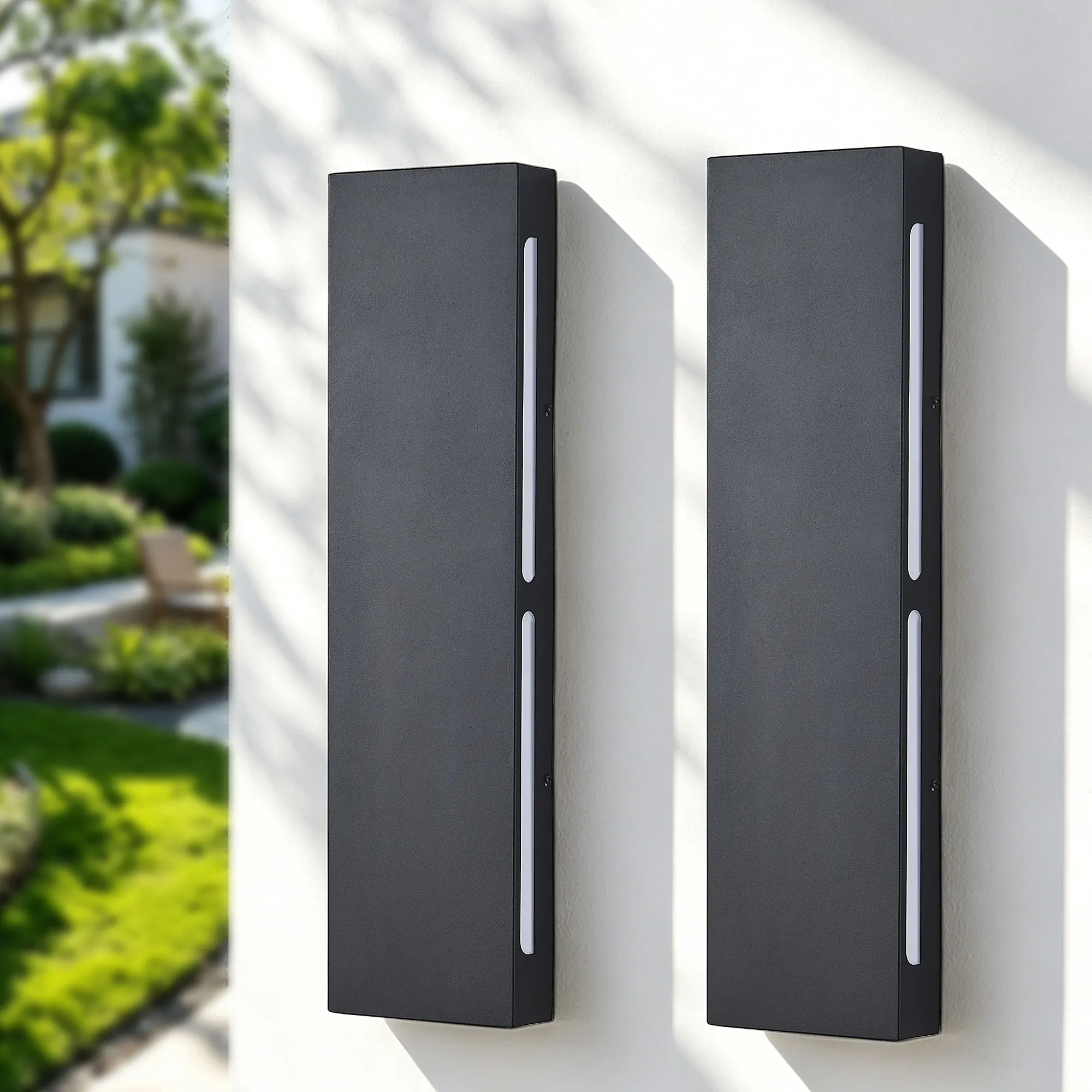 Black Outdoor Wall Light, 23.6 in · Integrated LED (2-Pack), image 5 of 10
