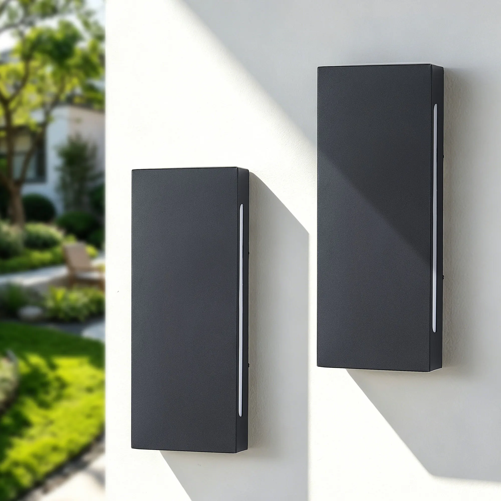 Black Outdoor Wall Light, 15.74 in · Integrated LED (2-Pack), image 4 of 10