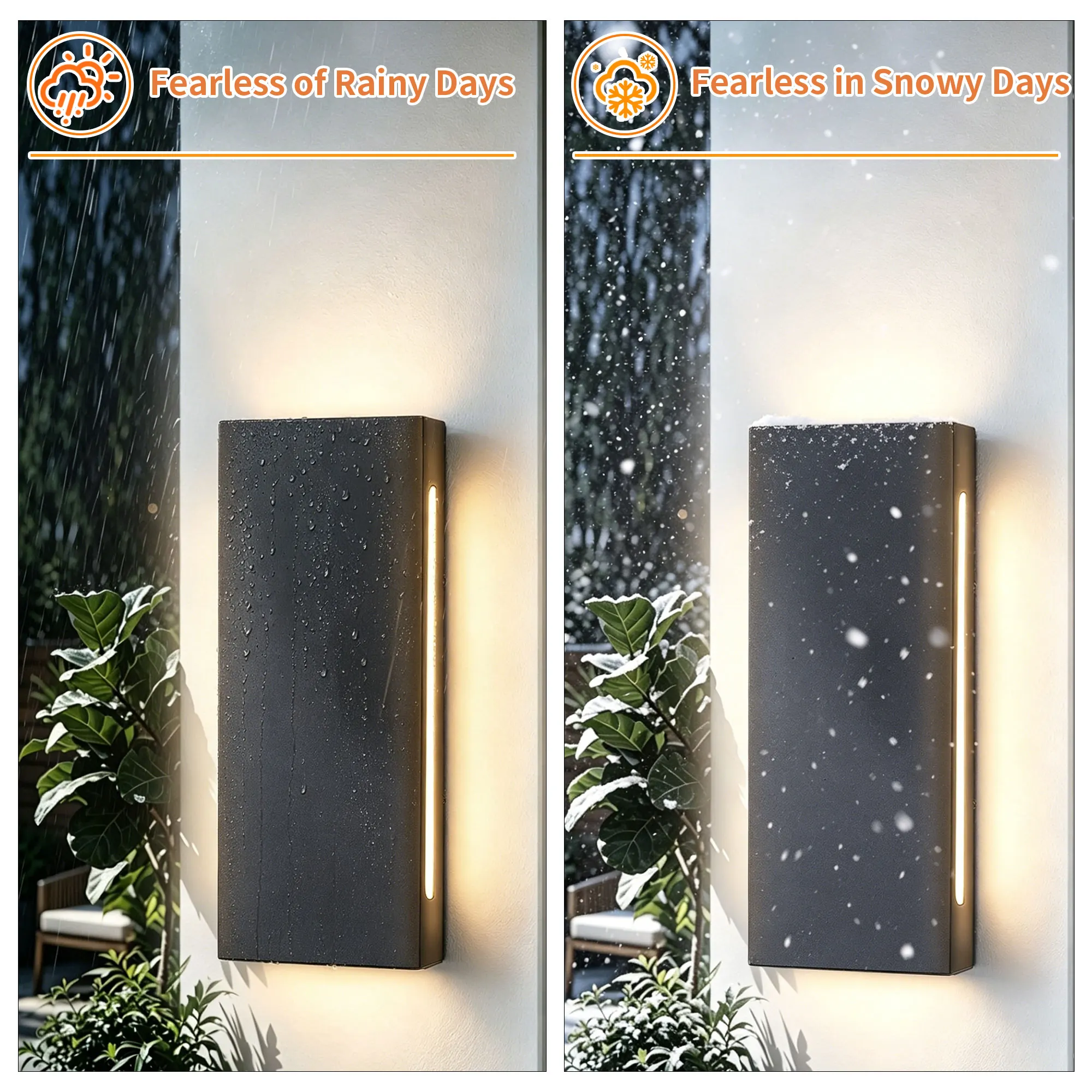 Black Outdoor Wall Light, 15.74 in · Integrated LED (2-Pack), image 6 of 10