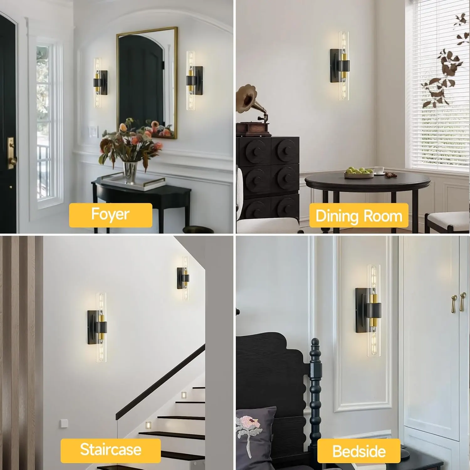 Modern Gold Clear Glass Wall Sconce (2-Pack), image 8 of 9