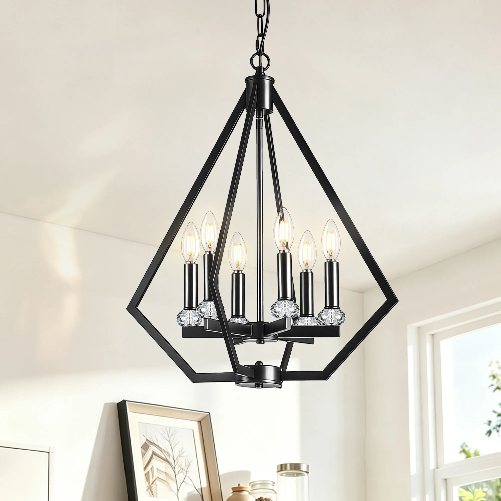 Modern 6-Light Chandelier, image 9 of 13
