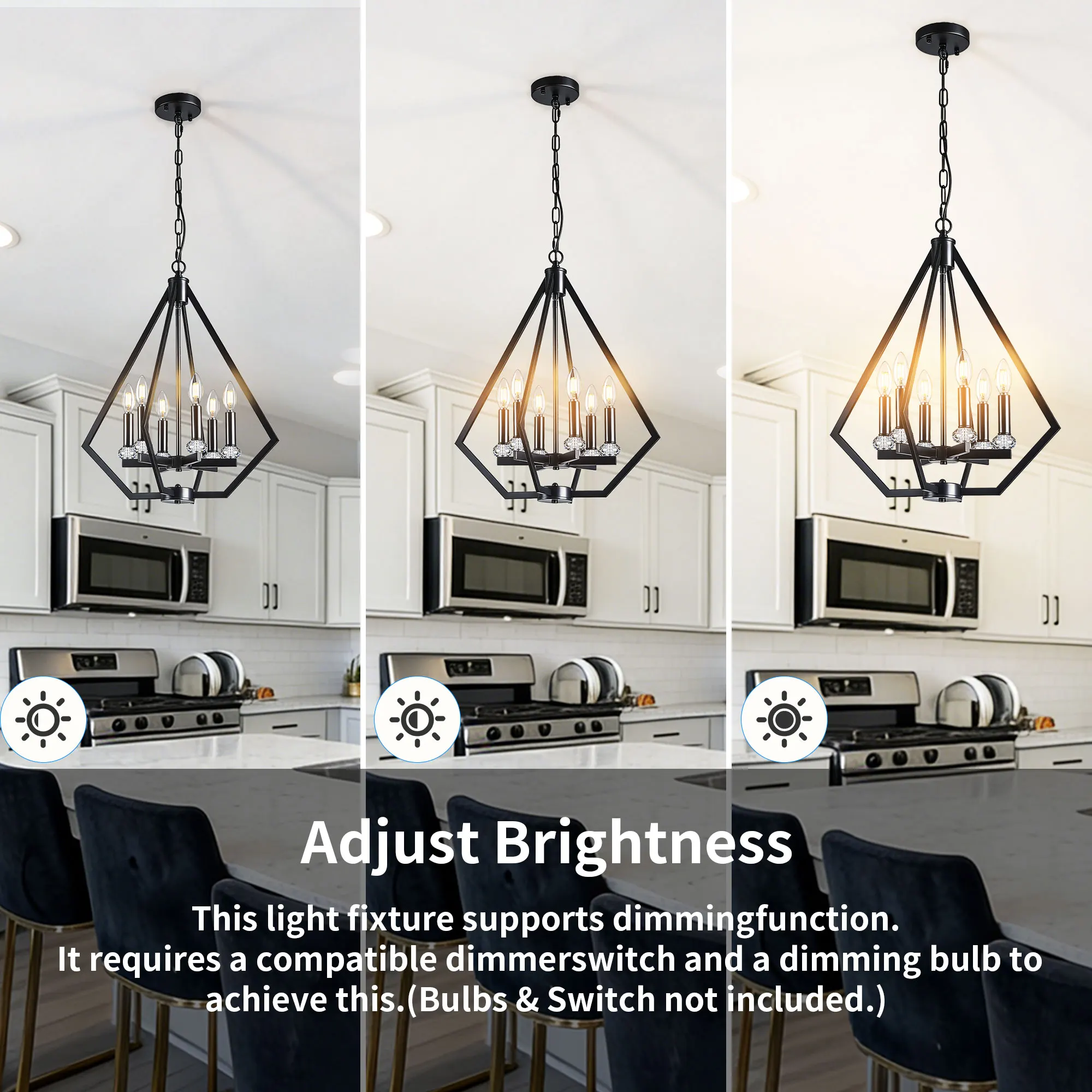 Modern 6-Light Chandelier, image 12 of 13