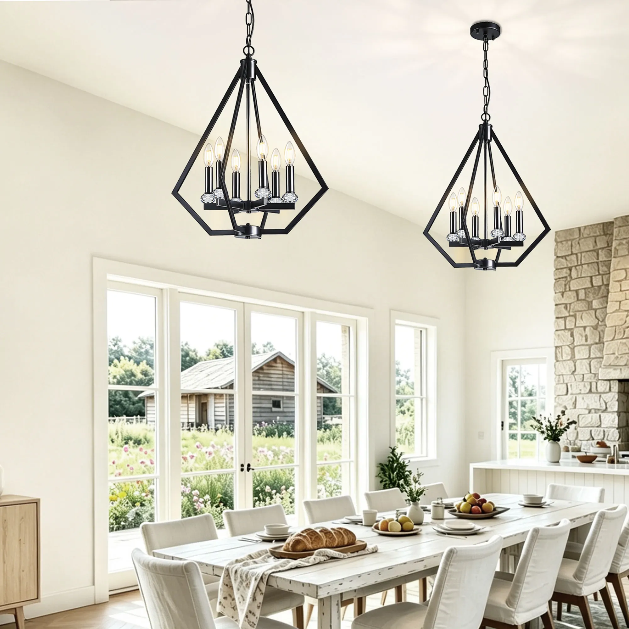 Modern 6-Light Chandelier, image 4 of 13