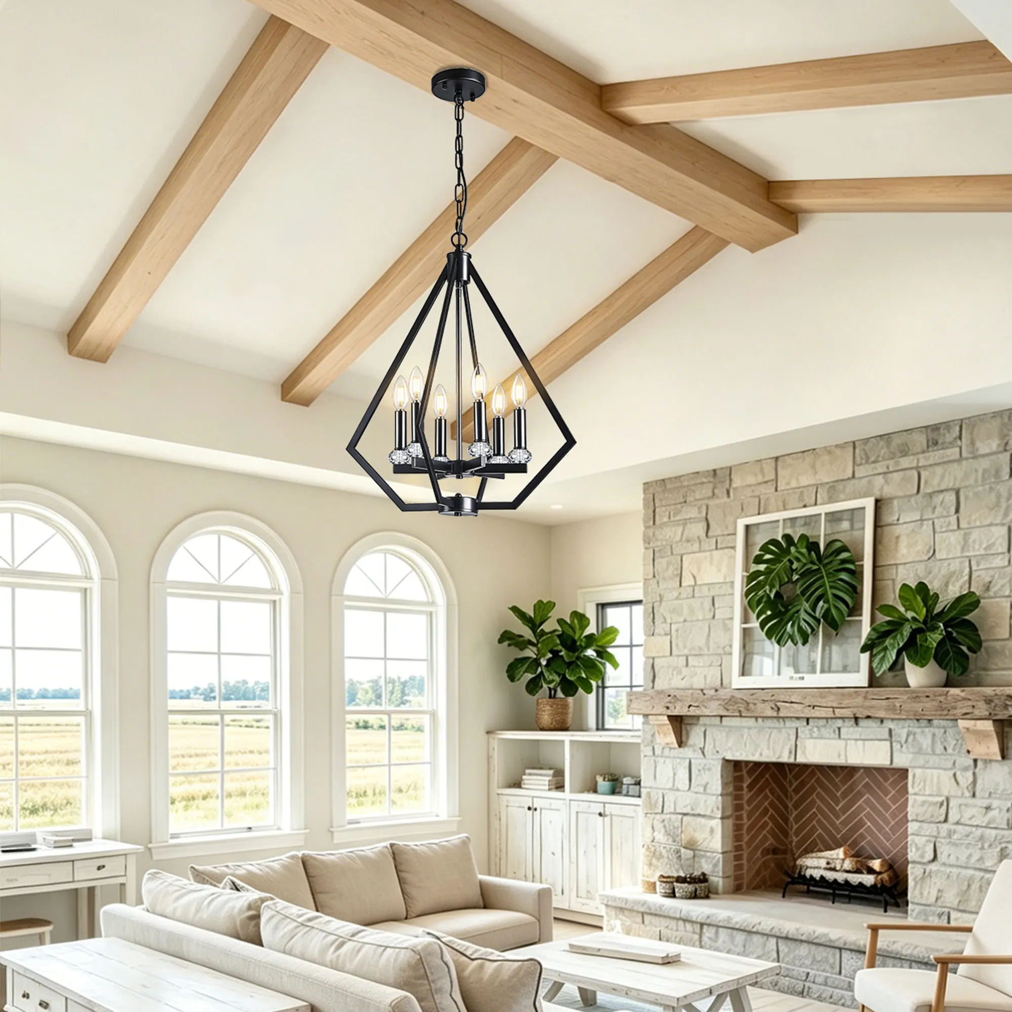 Modern 6-Light Chandelier