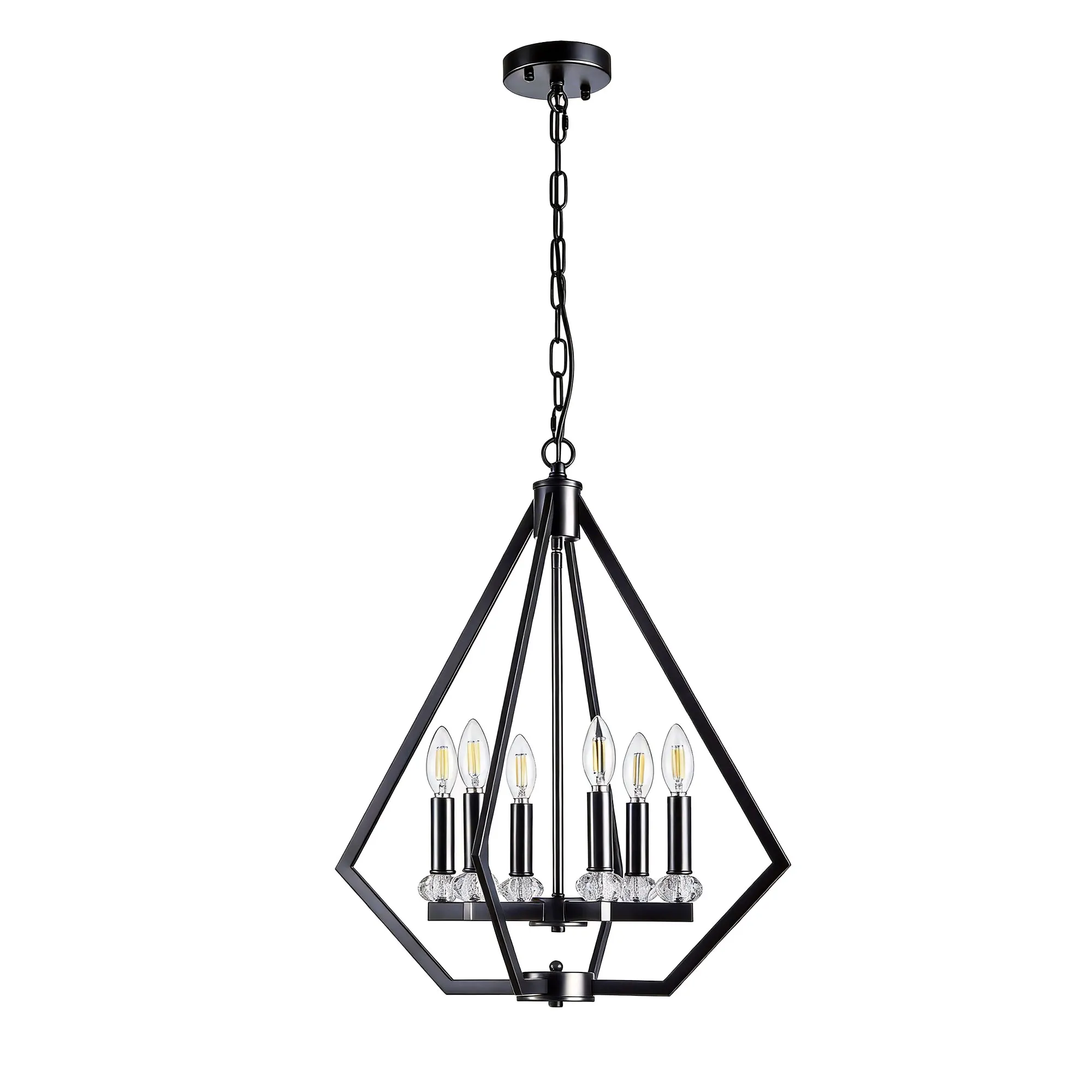 Modern 6-Light Chandelier, image 11 of 13