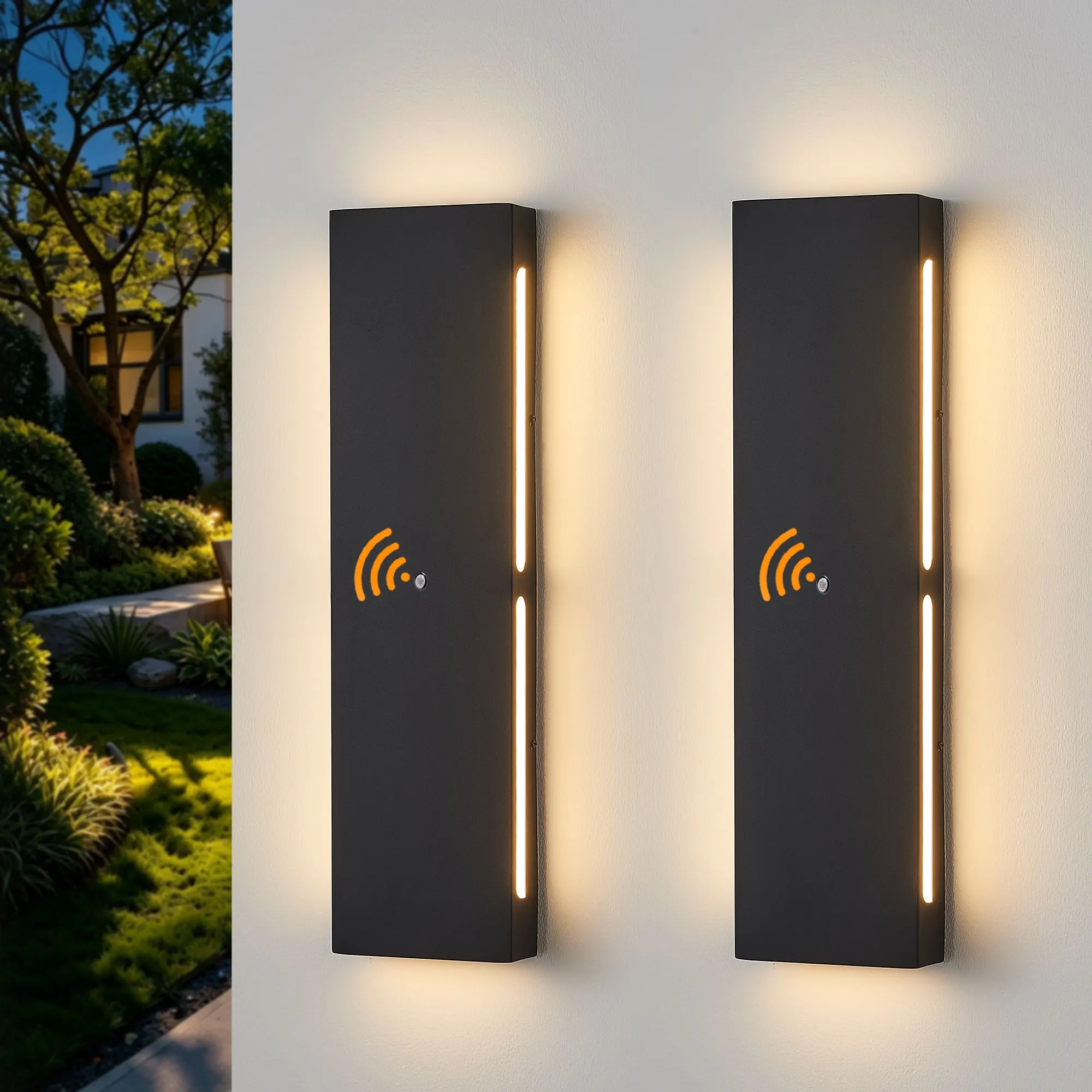 Black Outdoor Wall Light, 23.6 in · Dusk-to-Dawn (2-Pack), image 2 of 11