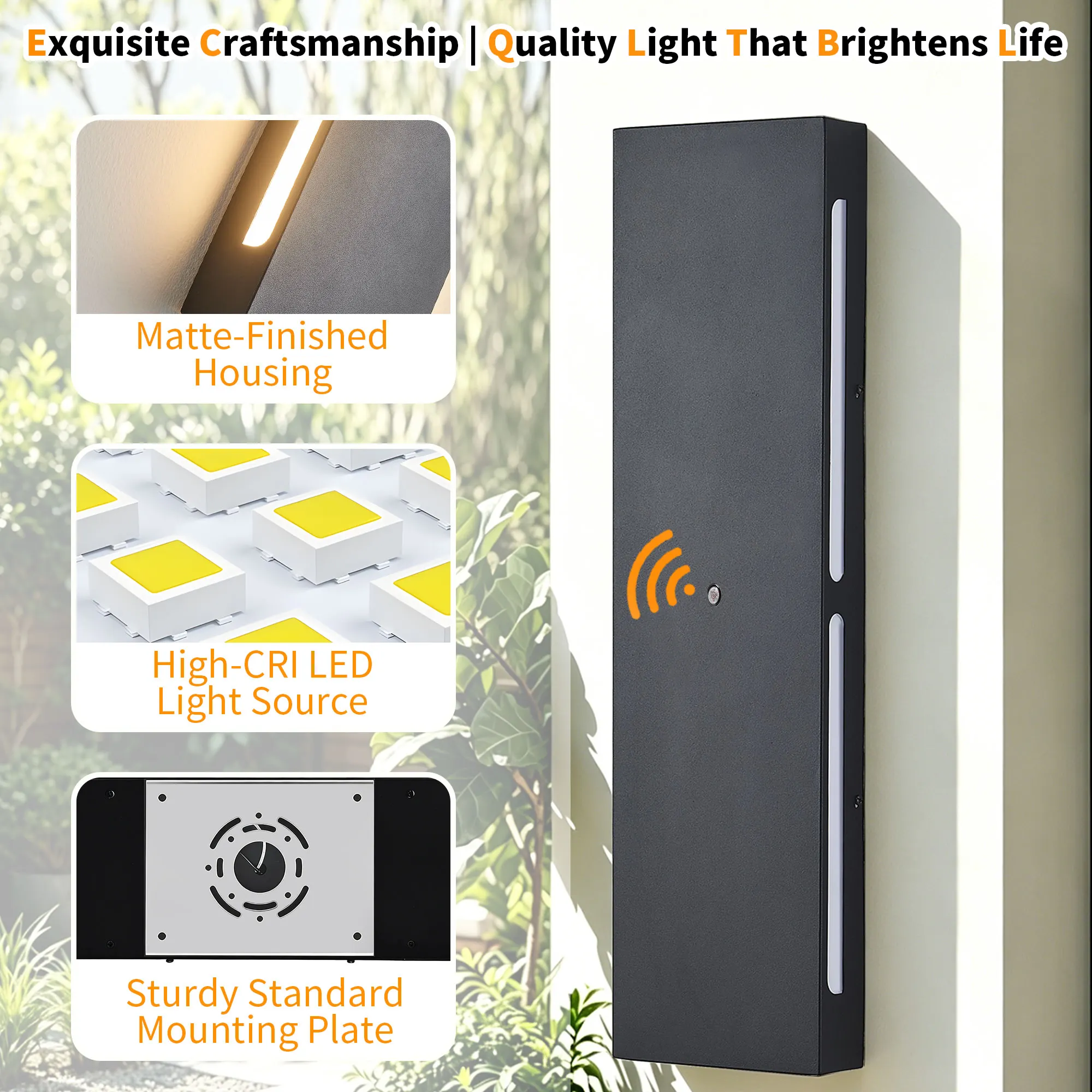 Black Outdoor Wall Light, 23.6 in · Dusk-to-Dawn (2-Pack), image 7 of 11
