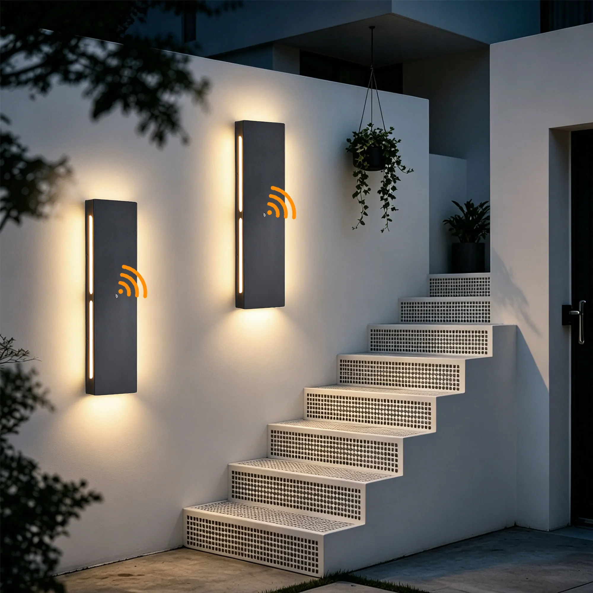 Black Outdoor Wall Light, 23.6 in · Dusk-to-Dawn (2-Pack)