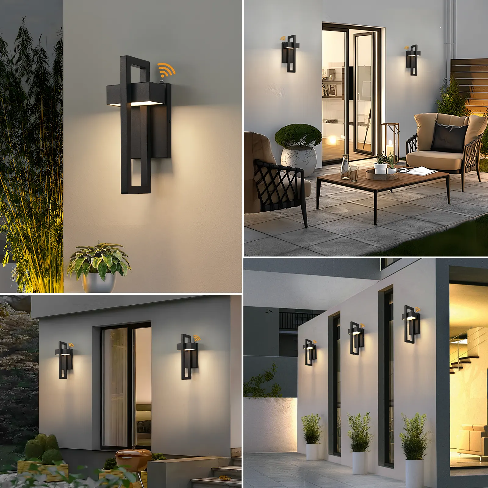 Matte Black Outdoor Wall Light, 13.7 in · Dusk-to-Dawn (2-Pack), image 7 of 7