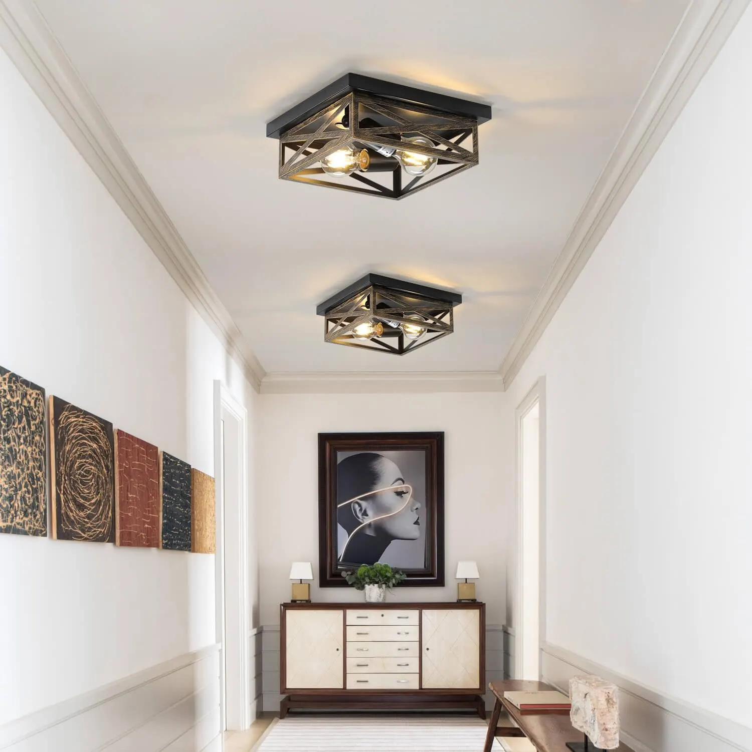 Modern 2-Light Flush Mount Ceiling Light (2-Pack), image 2 of 8