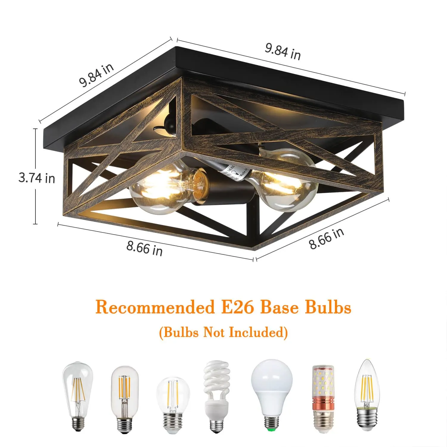 Modern 2-Light Flush Mount Ceiling Light (2-Pack), image 7 of 8