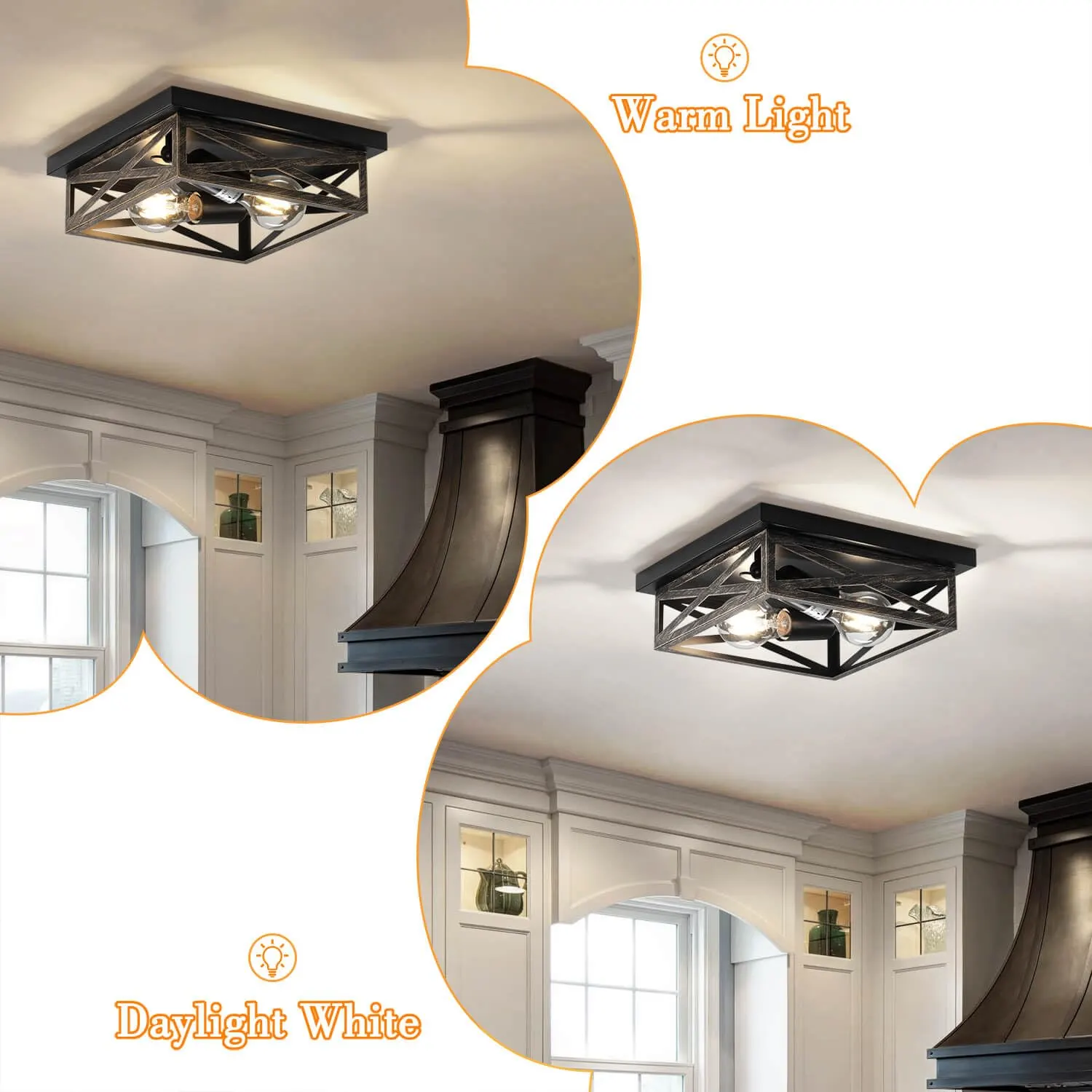 Modern 2-Light Flush Mount Ceiling Light (2-Pack), image 4 of 8
