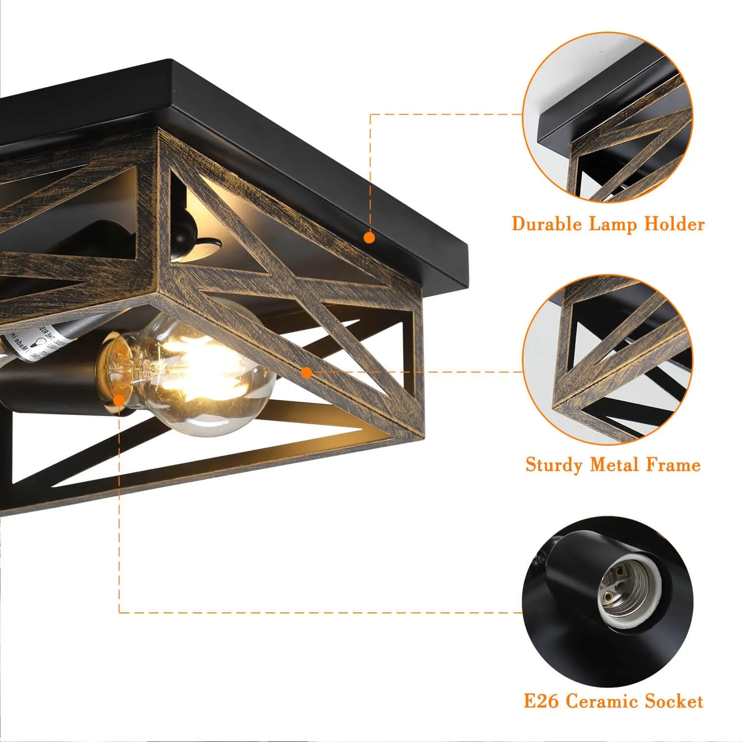 Modern 2-Light Flush Mount Ceiling Light (2-Pack), image 8 of 8