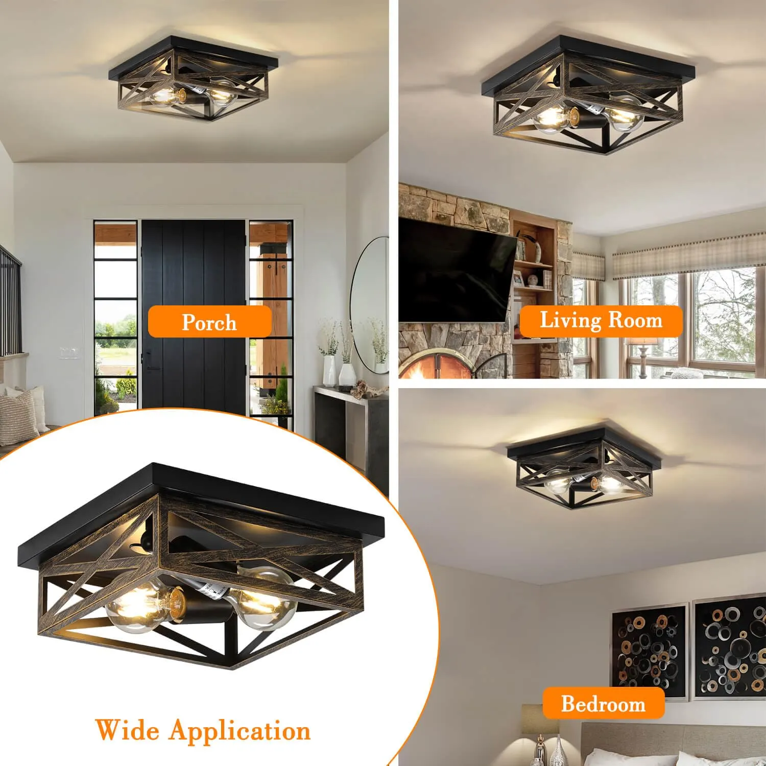 Modern 2-Light Flush Mount Ceiling Light (2-Pack), image 5 of 8