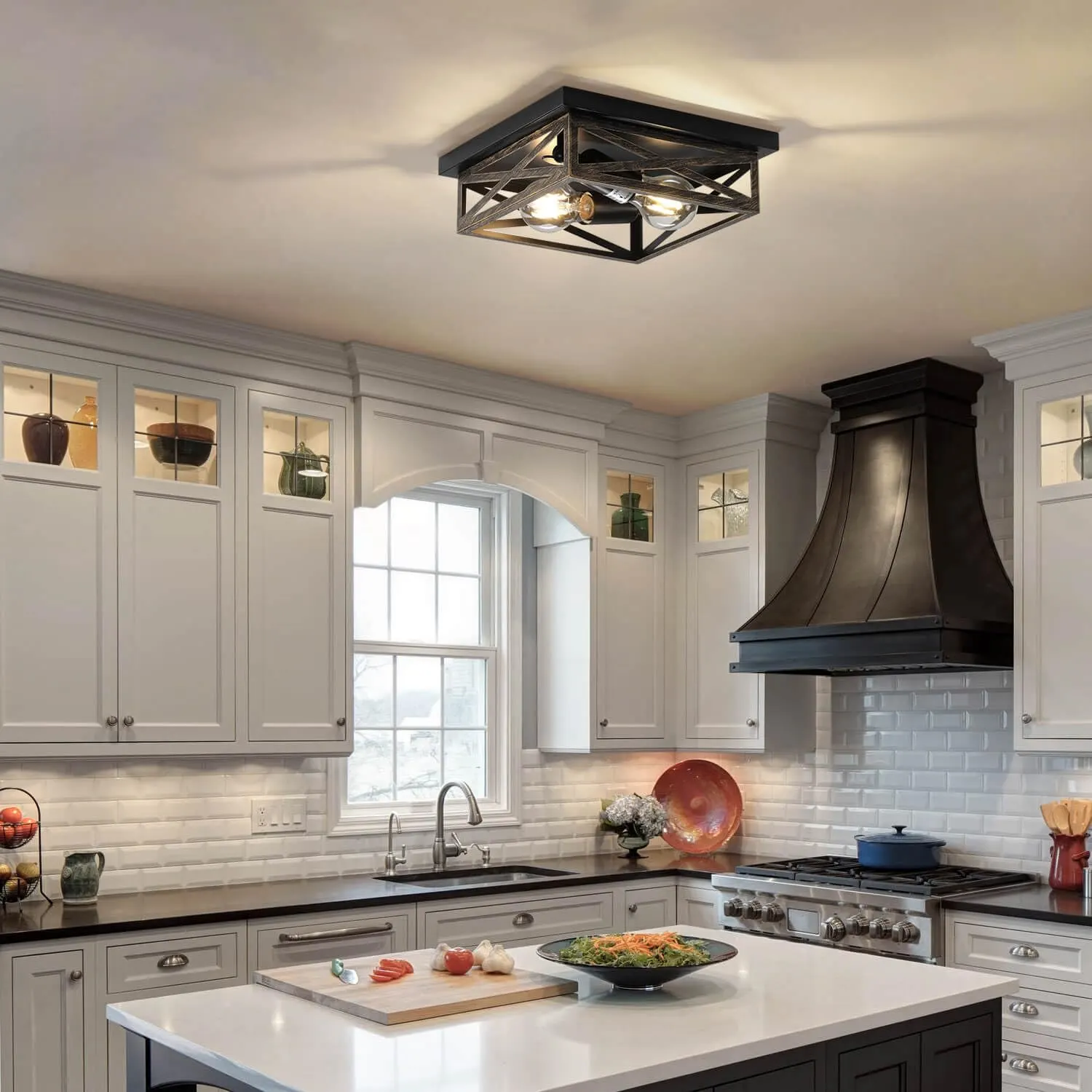 Modern 2-Light Flush Mount Ceiling Light (2-Pack)