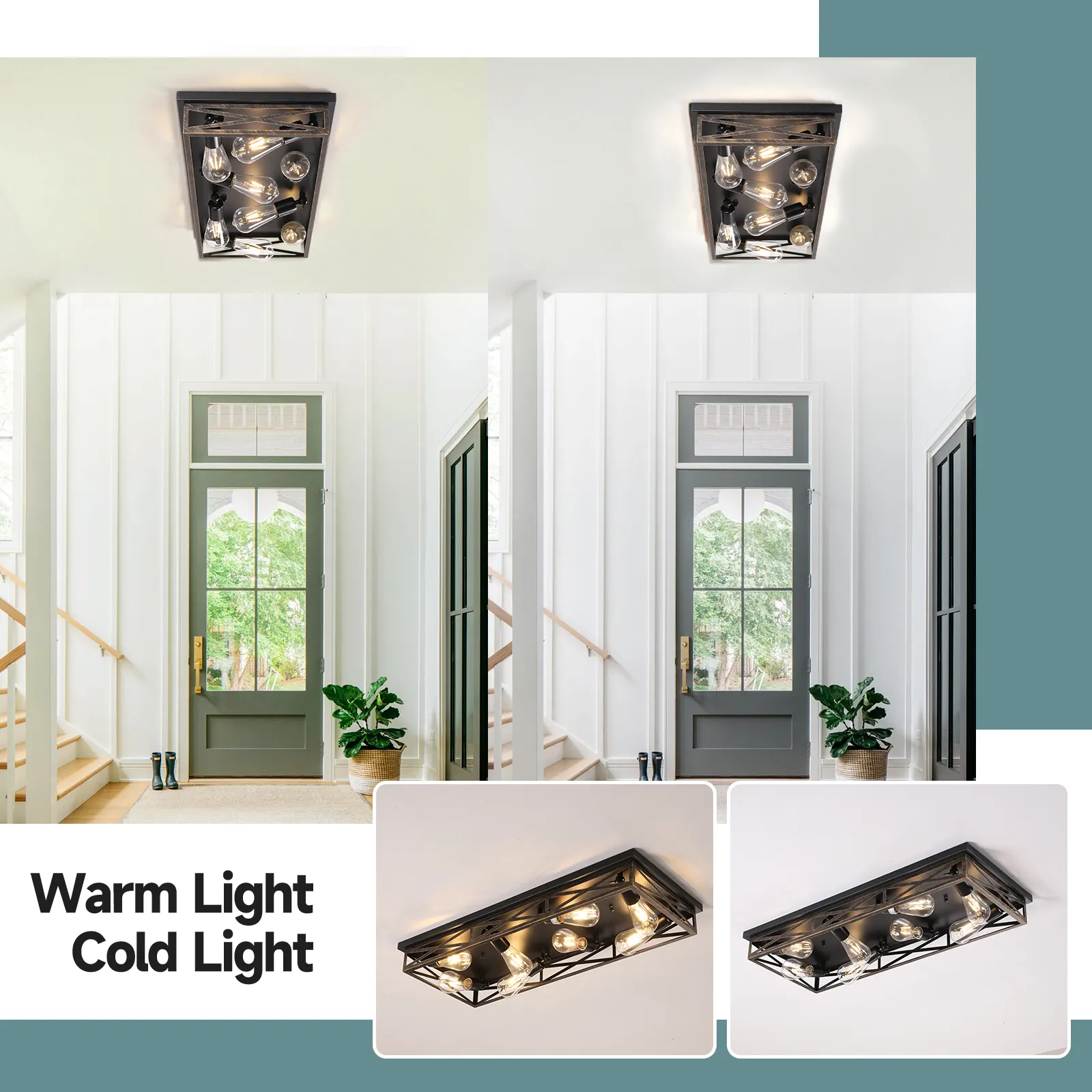 Modern 8-Light Flush Mount Ceiling Light, image 3 of 7