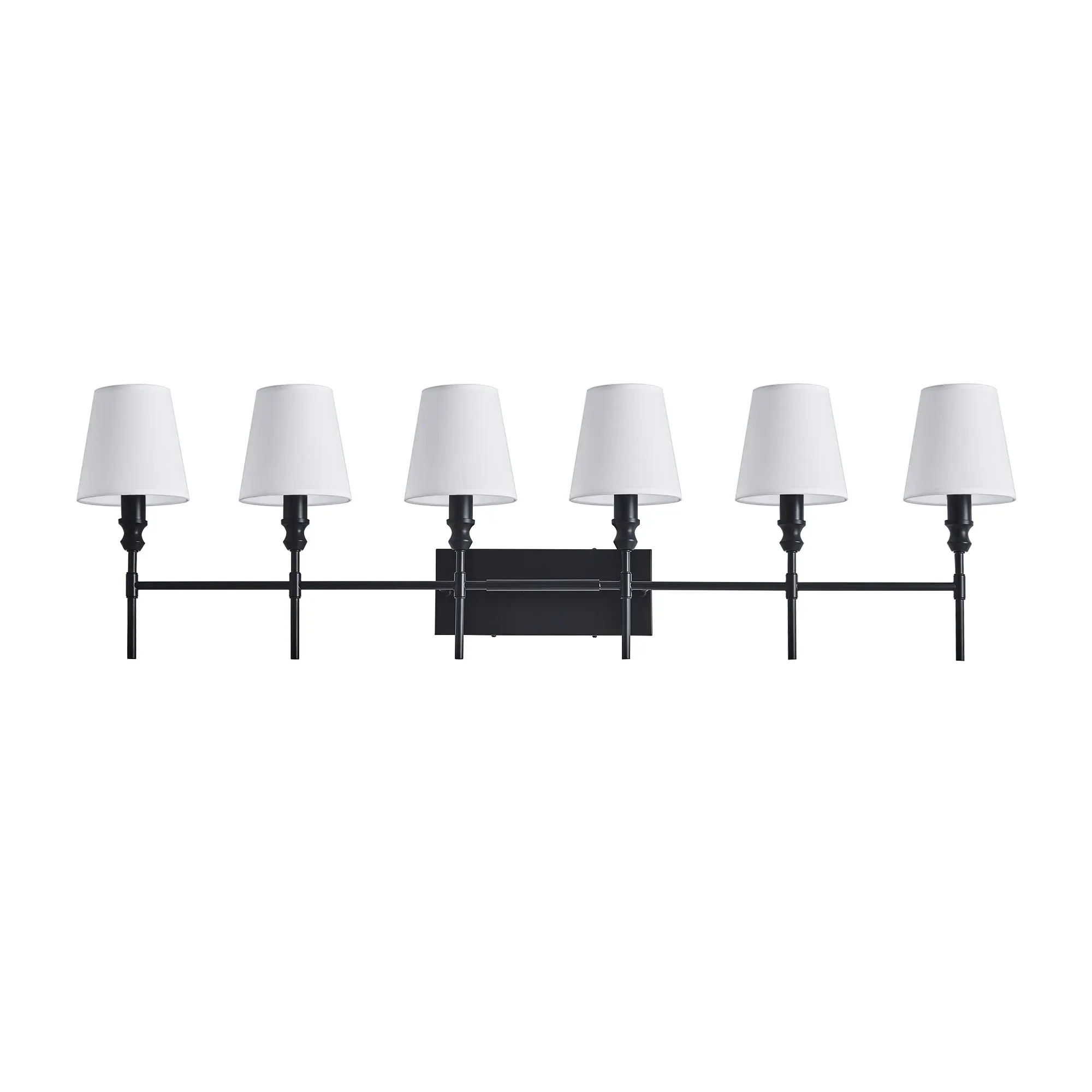 Vintage Black 5-Light Fabric Vanity Light, image 7 of 9