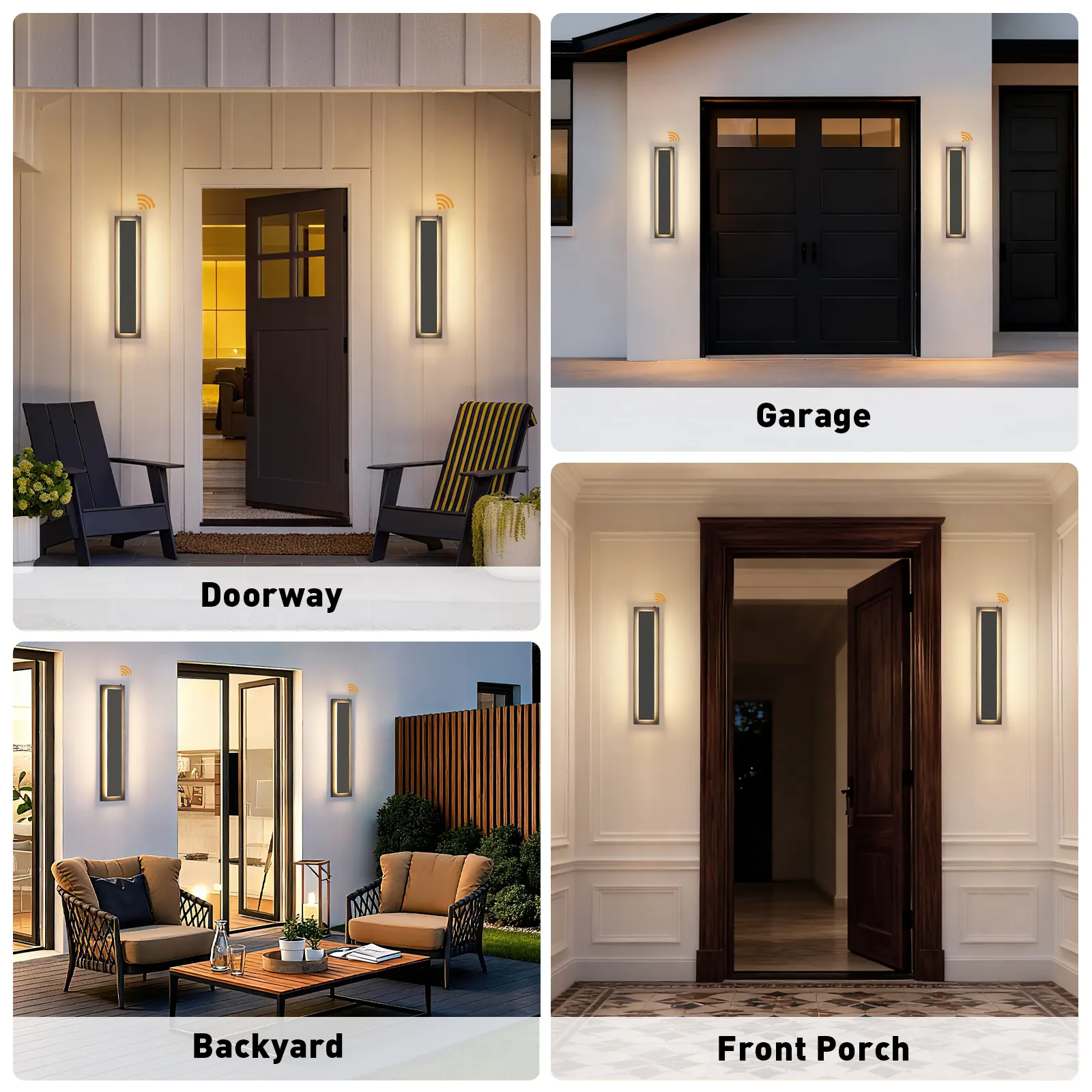 Modern Black Outdoor Wall Light, 23.6 in · Dusk-to-Dawn (2-Pack), image 7 of 7