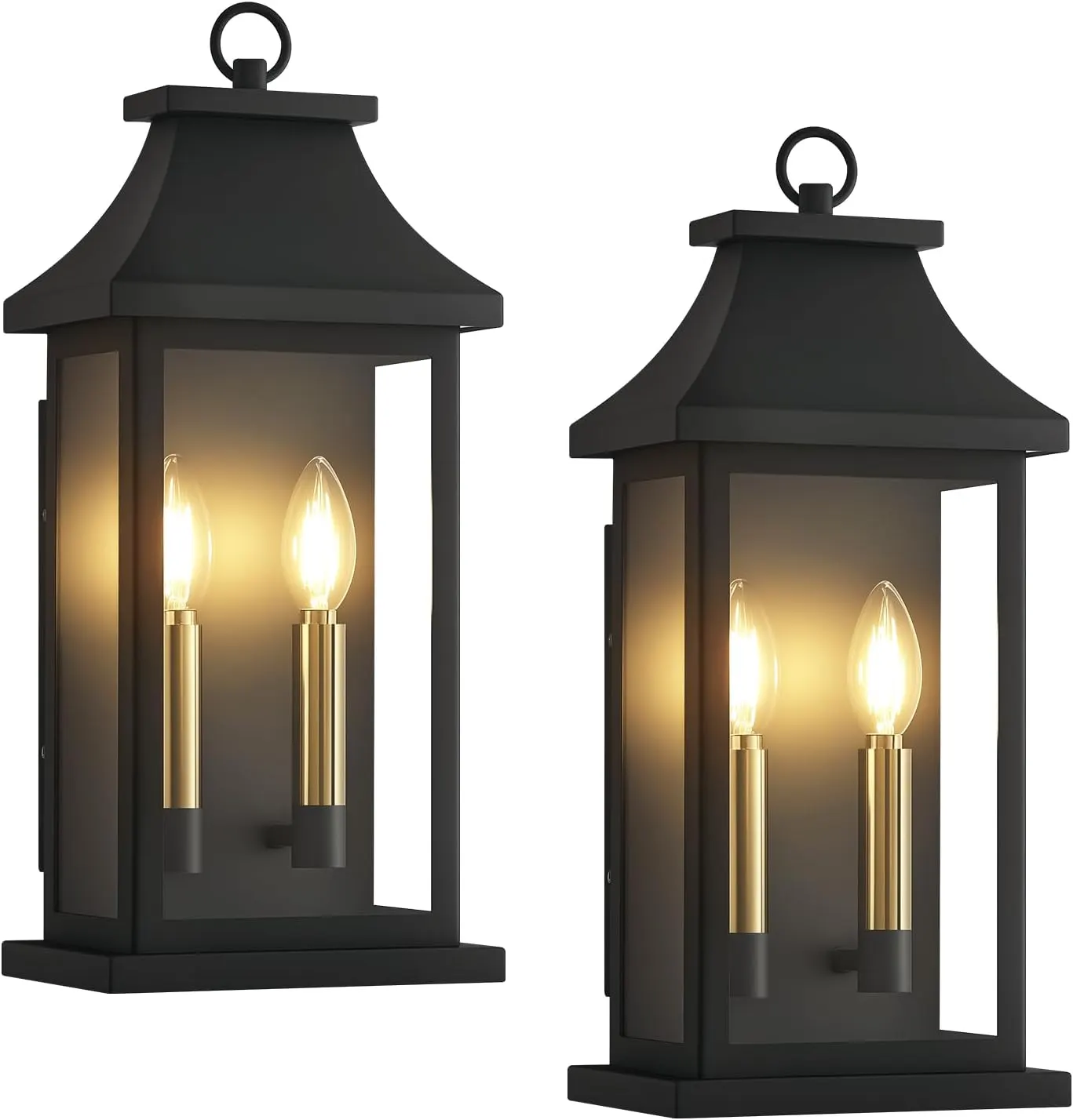 Farmhouse 2-Light Glass Wall Sconce, 17.5 in (2-Pack), image 6 of 7