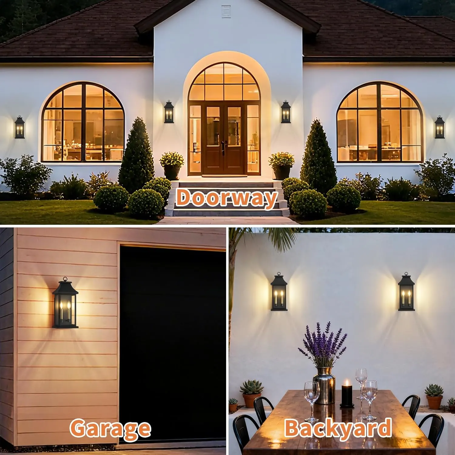 Farmhouse 2-Light Glass Wall Sconce, 17.5 in (2-Pack), image 5 of 7