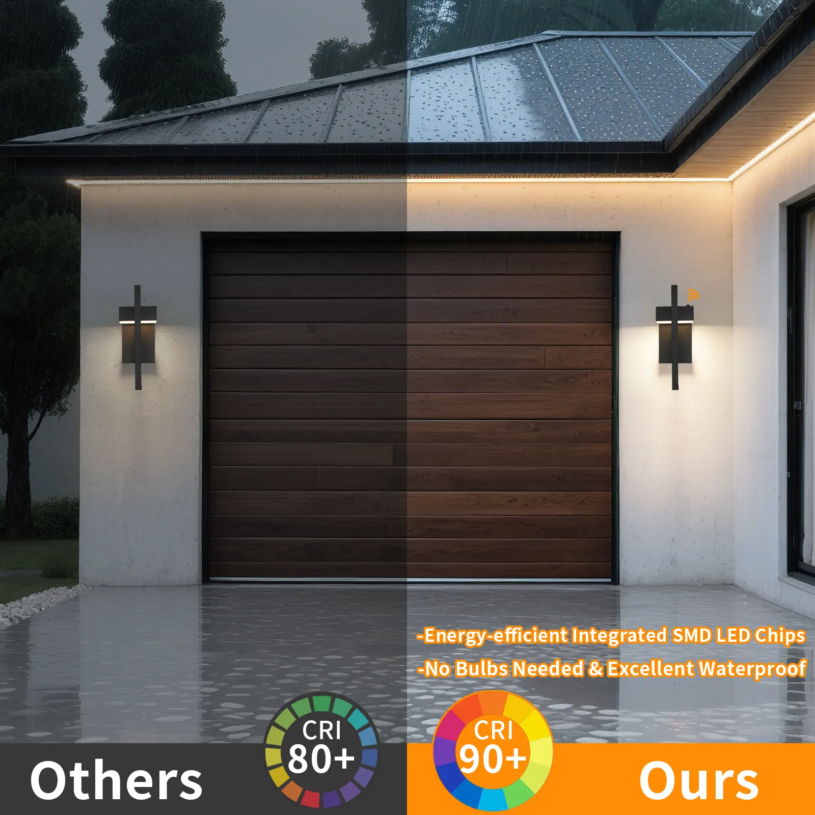 Matte Black Outdoor Wall Light, 16.7 in · Dusk-to-Dawn (2-Pack), image 5 of 7