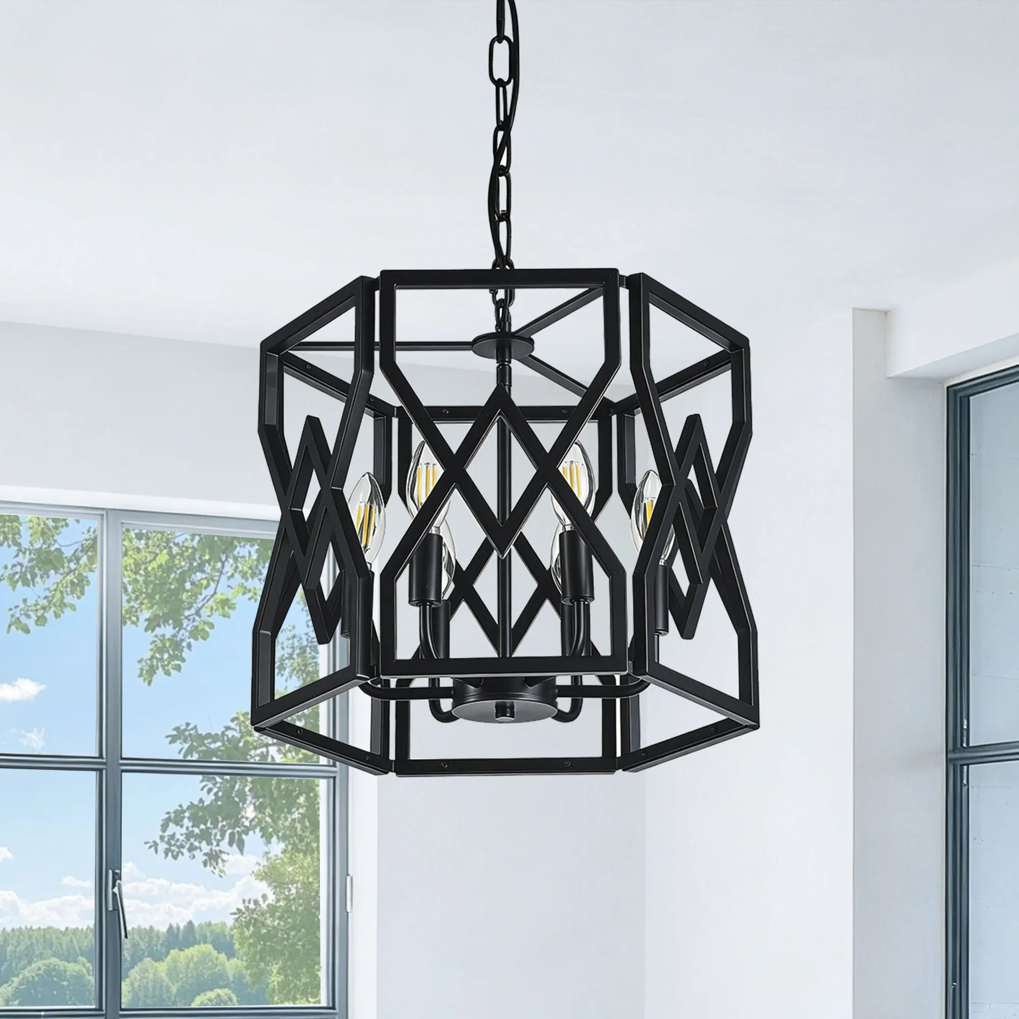Industrial 6-Light Chandelier, 14.57 in, image 2 of 9