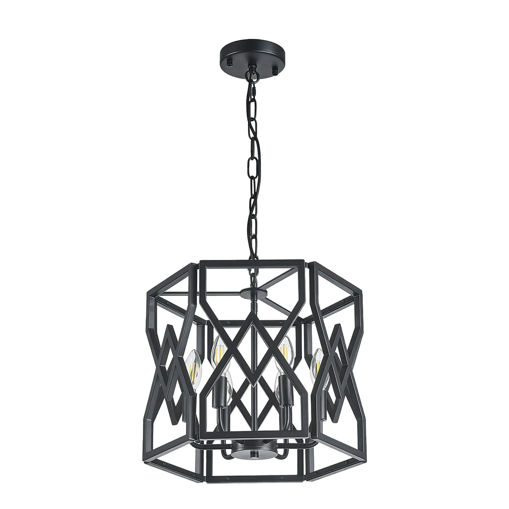 Industrial 6-Light Chandelier, 14.57 in, image 6 of 9