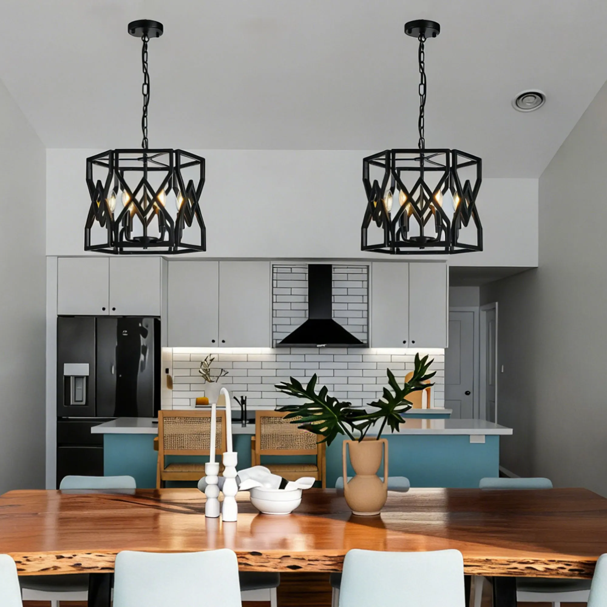 Industrial 6-Light Chandelier, 14.57 in, image 3 of 9