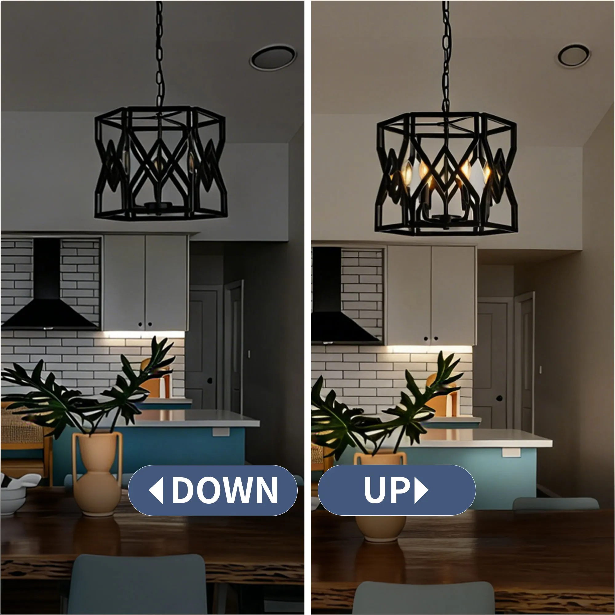 Industrial 6-Light Chandelier, 14.57 in, image 4 of 9