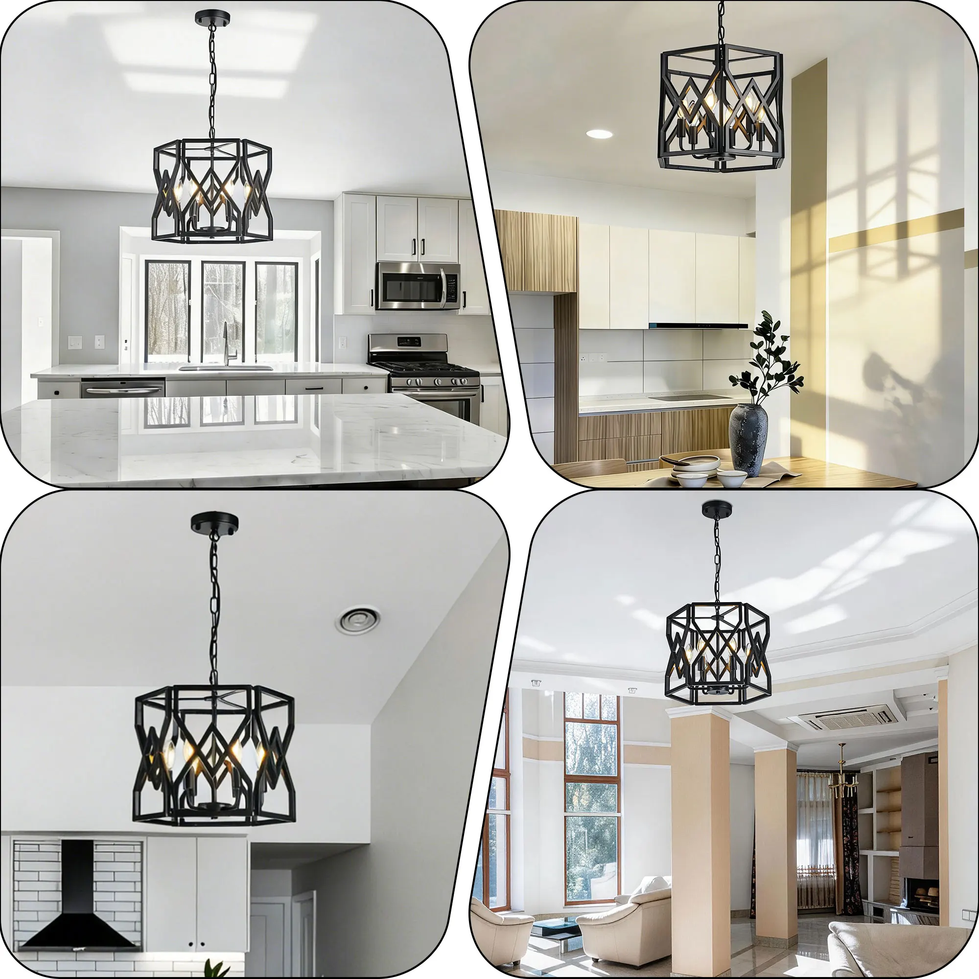 Industrial 6-Light Chandelier, 14.57 in, image 5 of 9