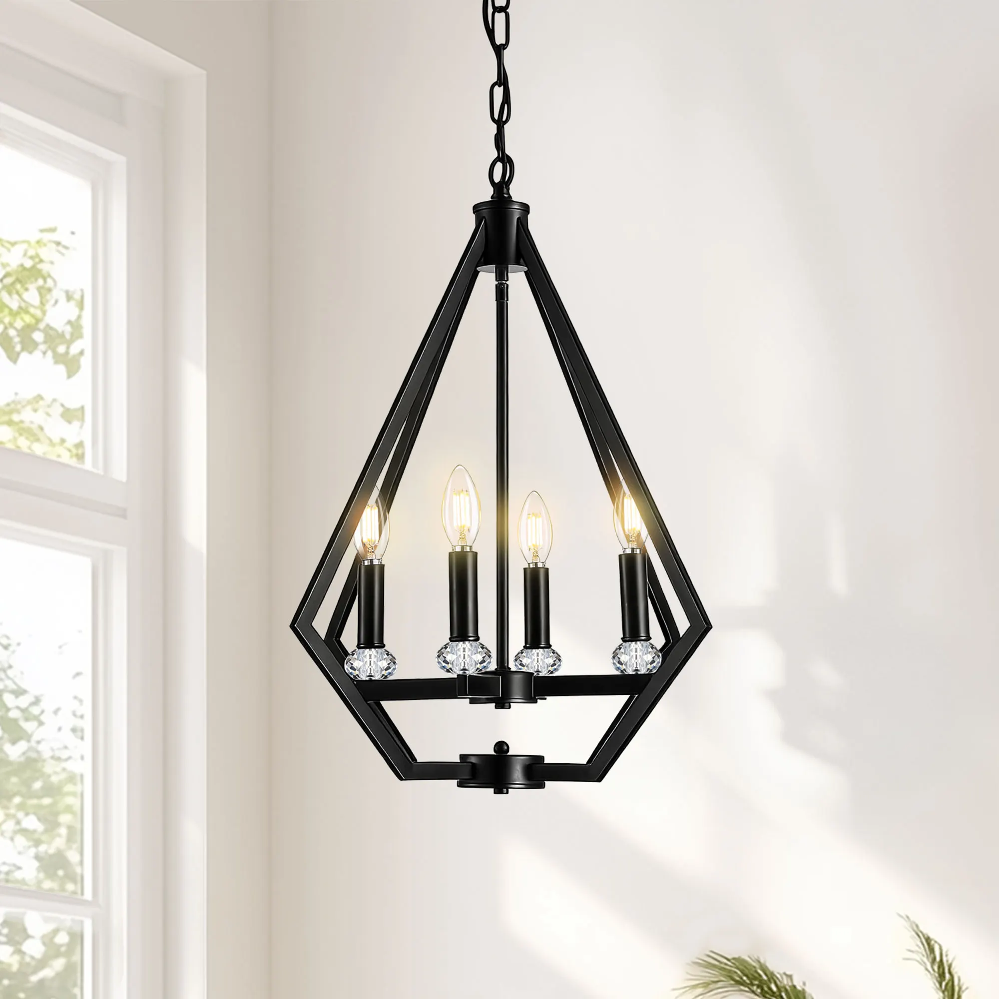 Modern 4-Light Chandelier, image 2 of 10