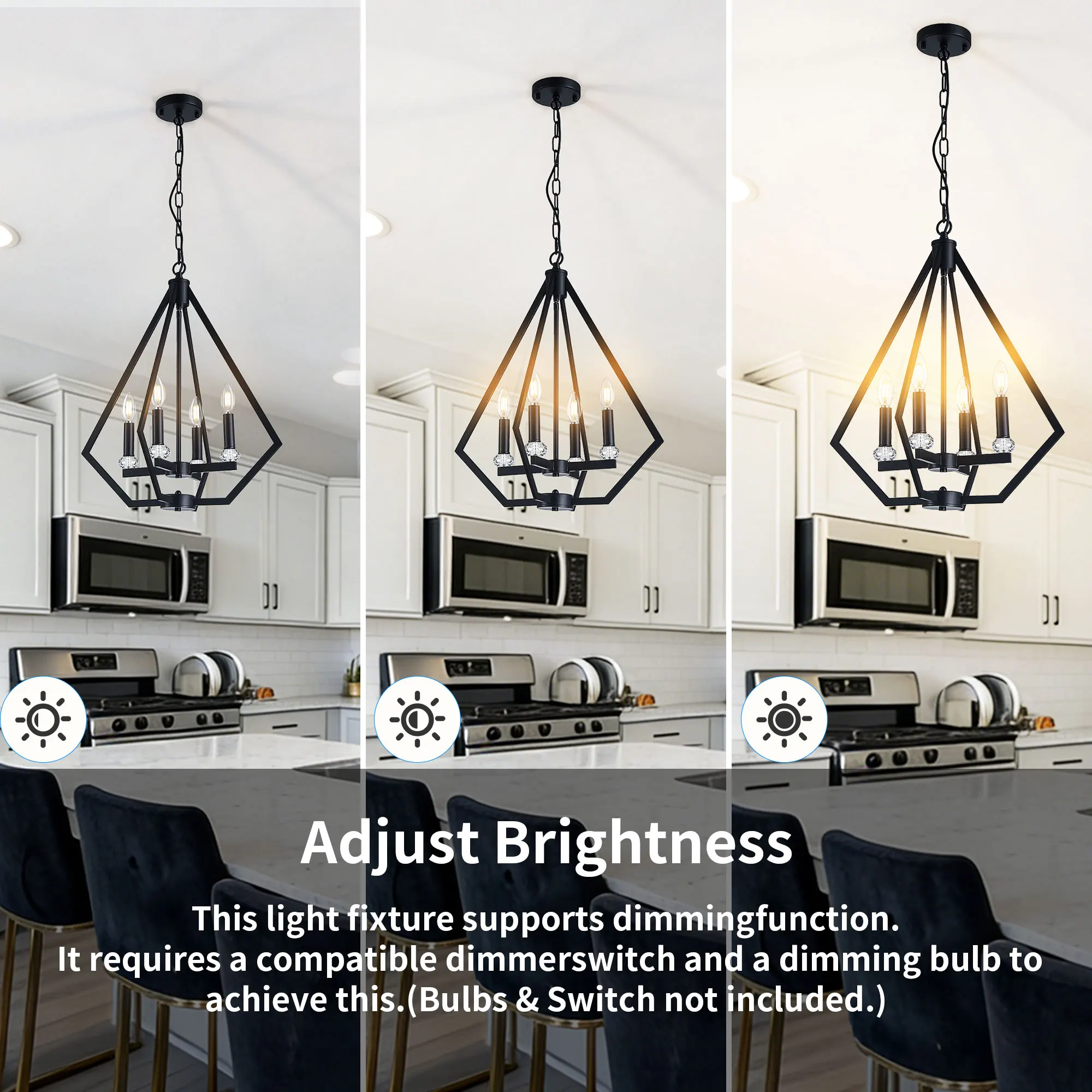 Modern 4-Light Chandelier, image 10 of 10
