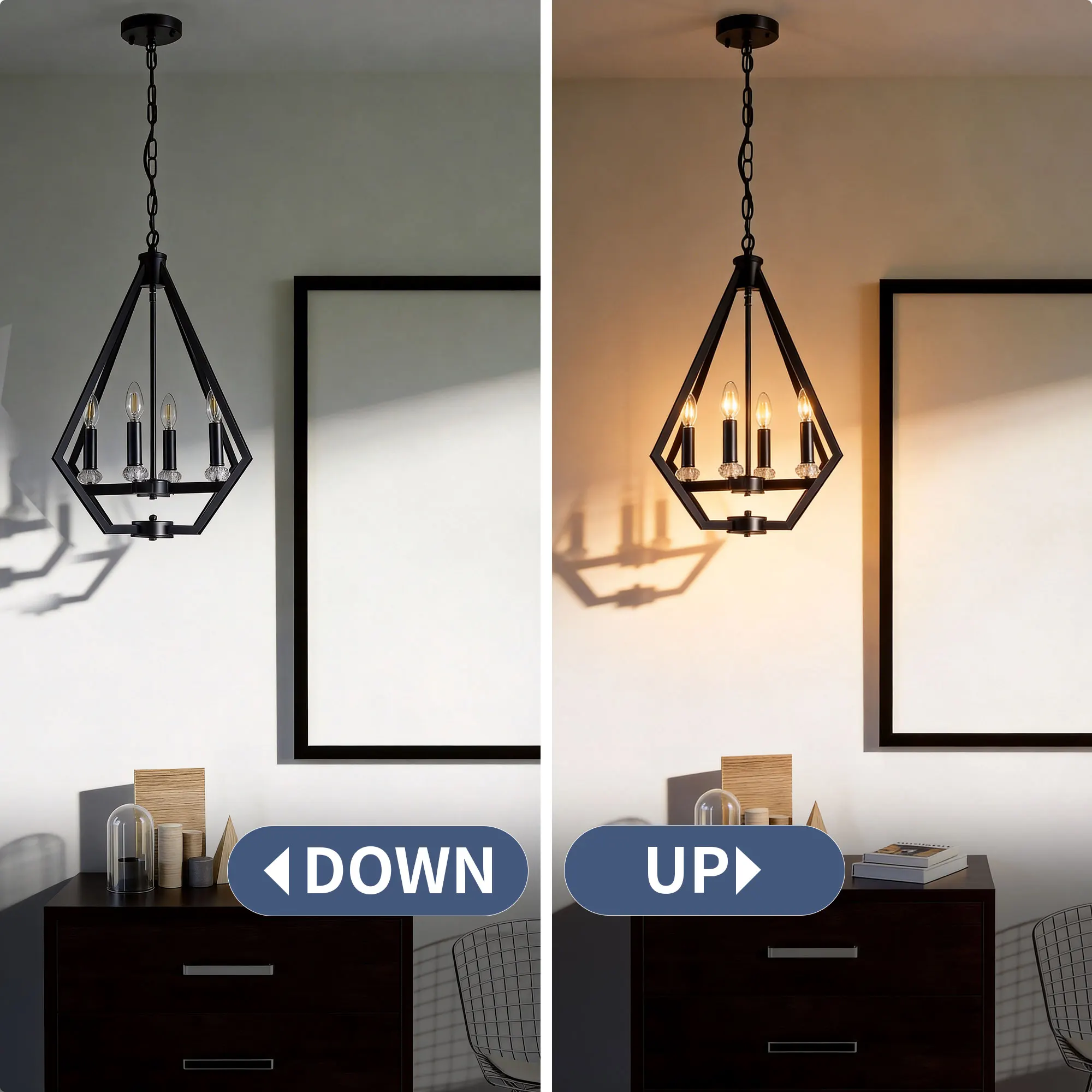 Modern 4-Light Chandelier, image 6 of 10