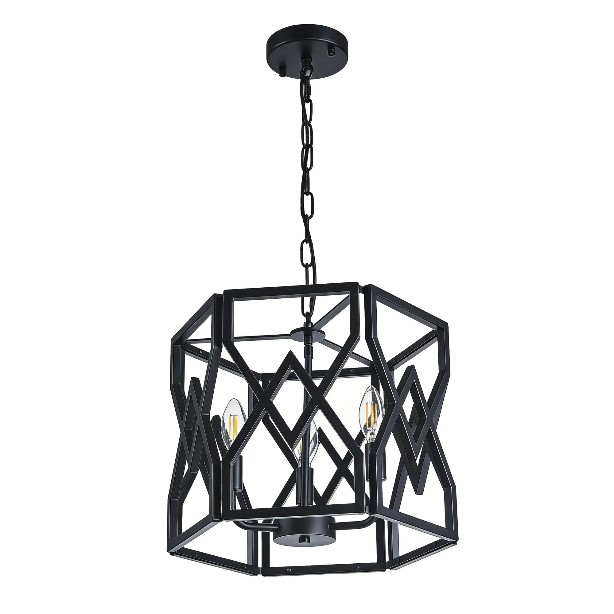 Industrial 3-Light Chandelier, 14.57 in, image 6 of 9