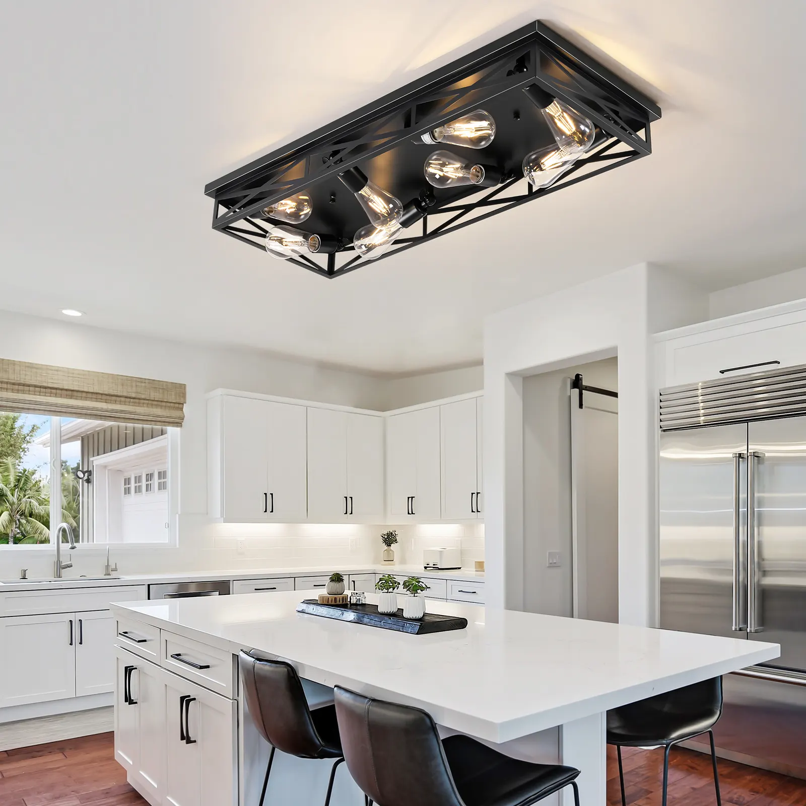 Modern 8-Light Flush Mount Ceiling Light