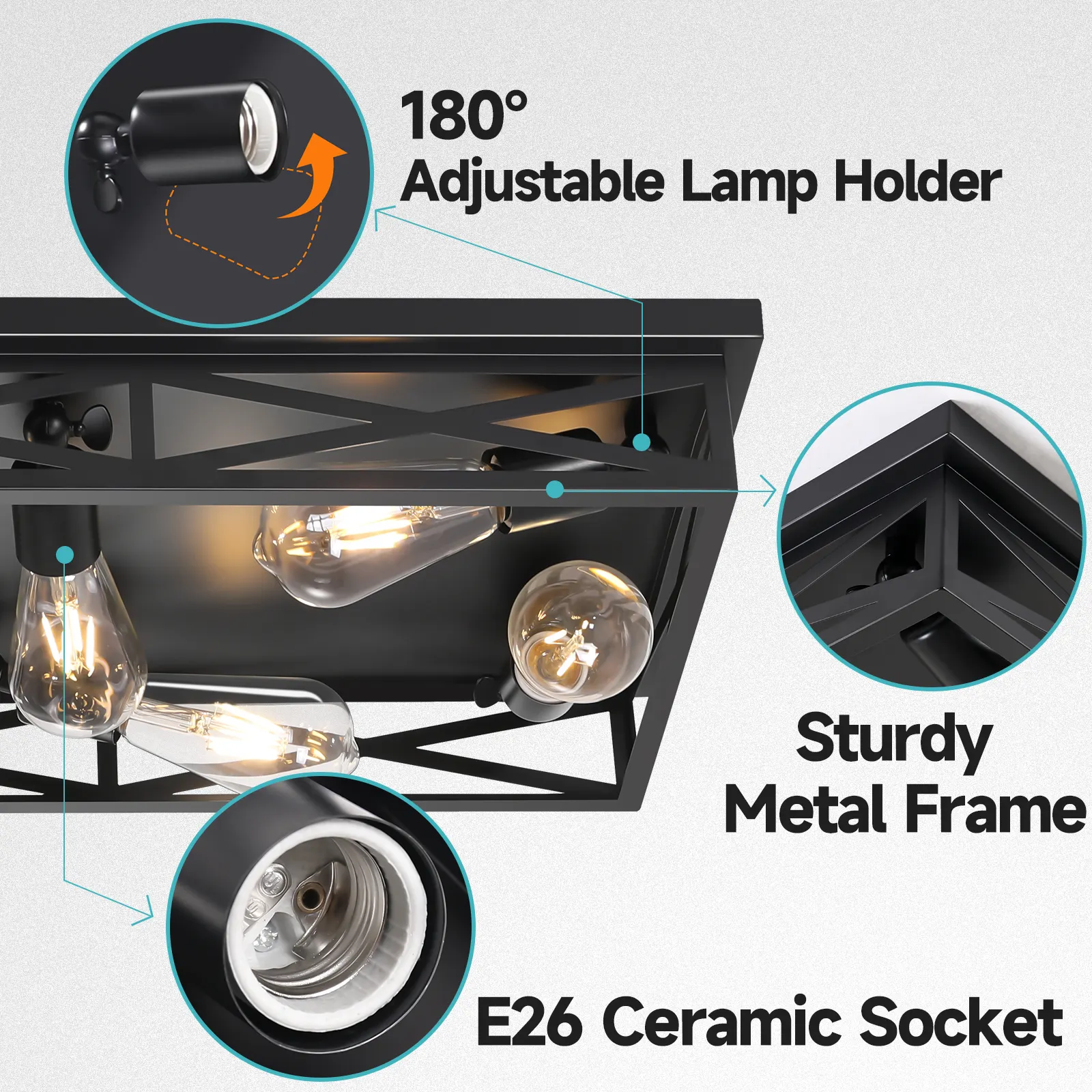 Modern 8-Light Flush Mount Ceiling Light, image 4 of 7