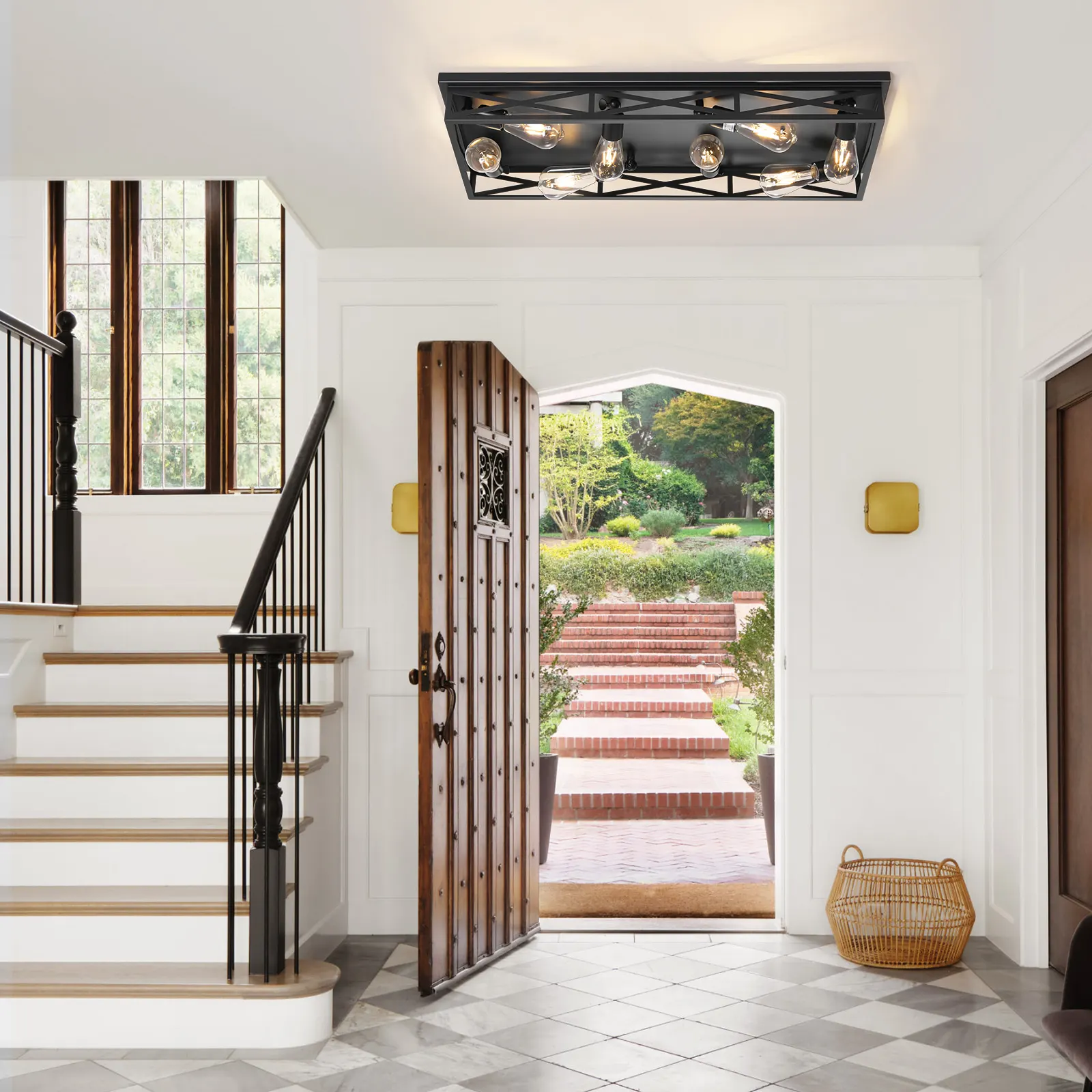 Modern 8-Light Flush Mount Ceiling Light, image 6 of 7