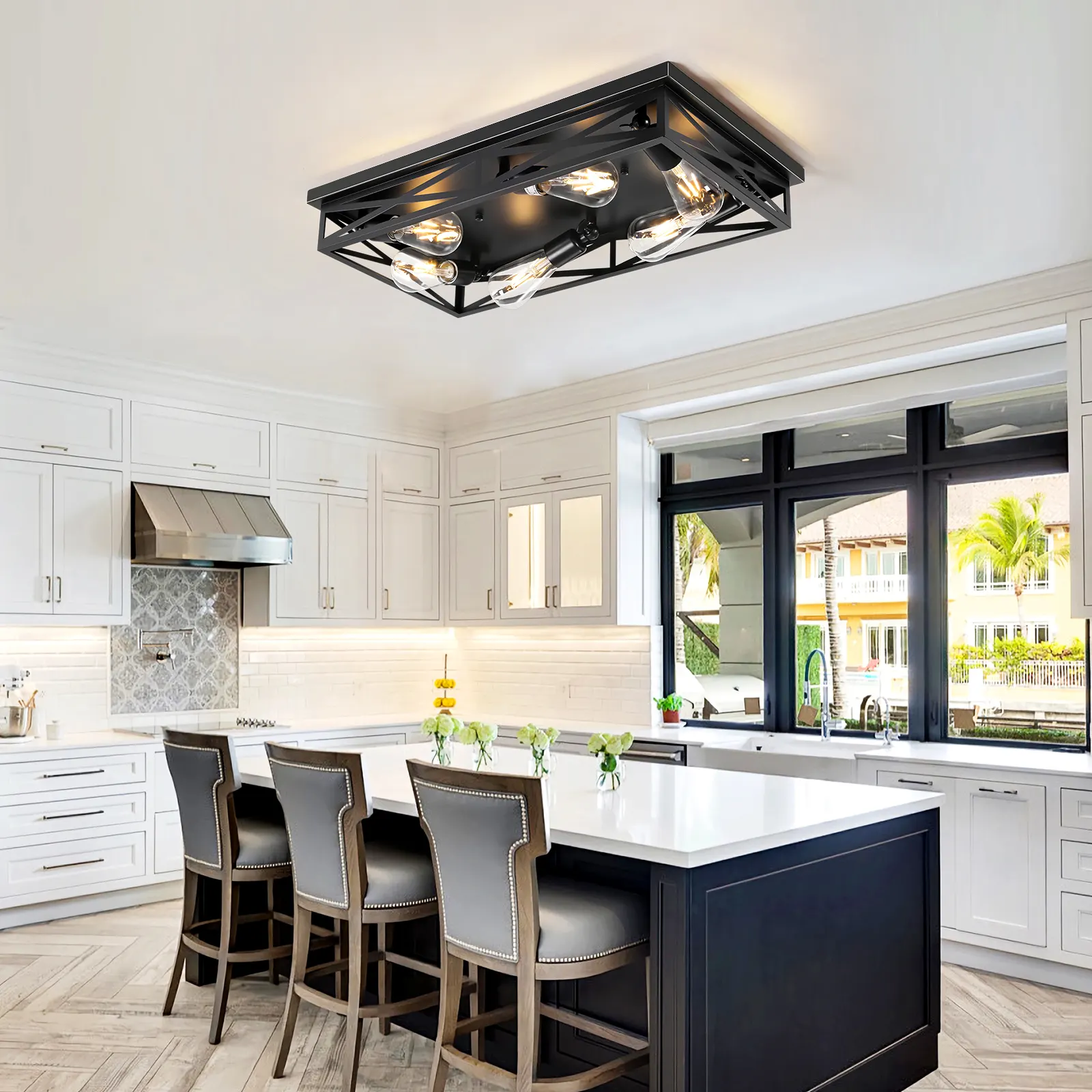 Modern 6-Light Flush Mount Ceiling Light