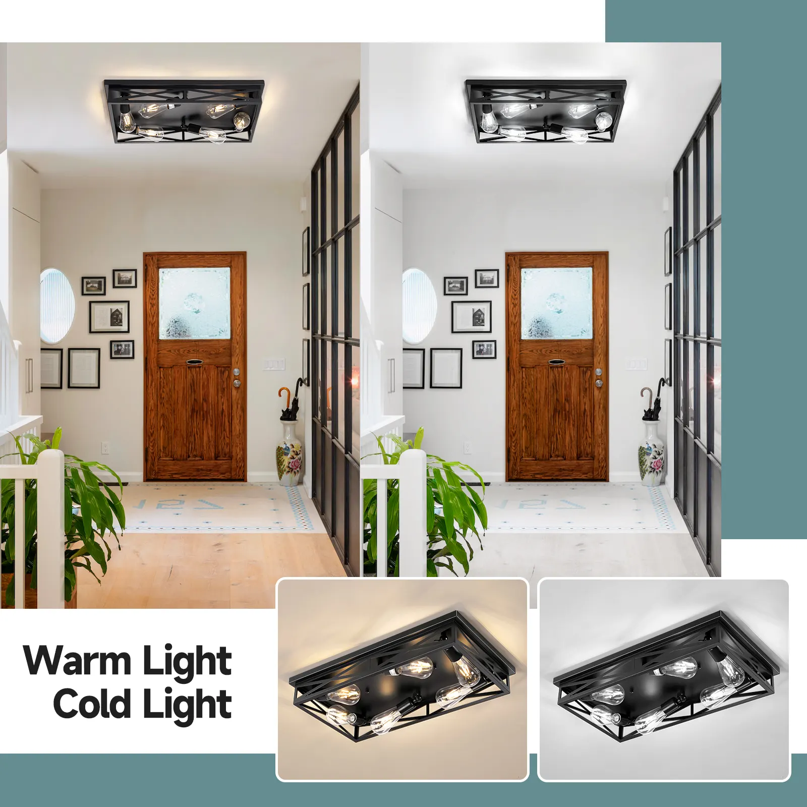Modern 6-Light Flush Mount Ceiling Light, image 3 of 7