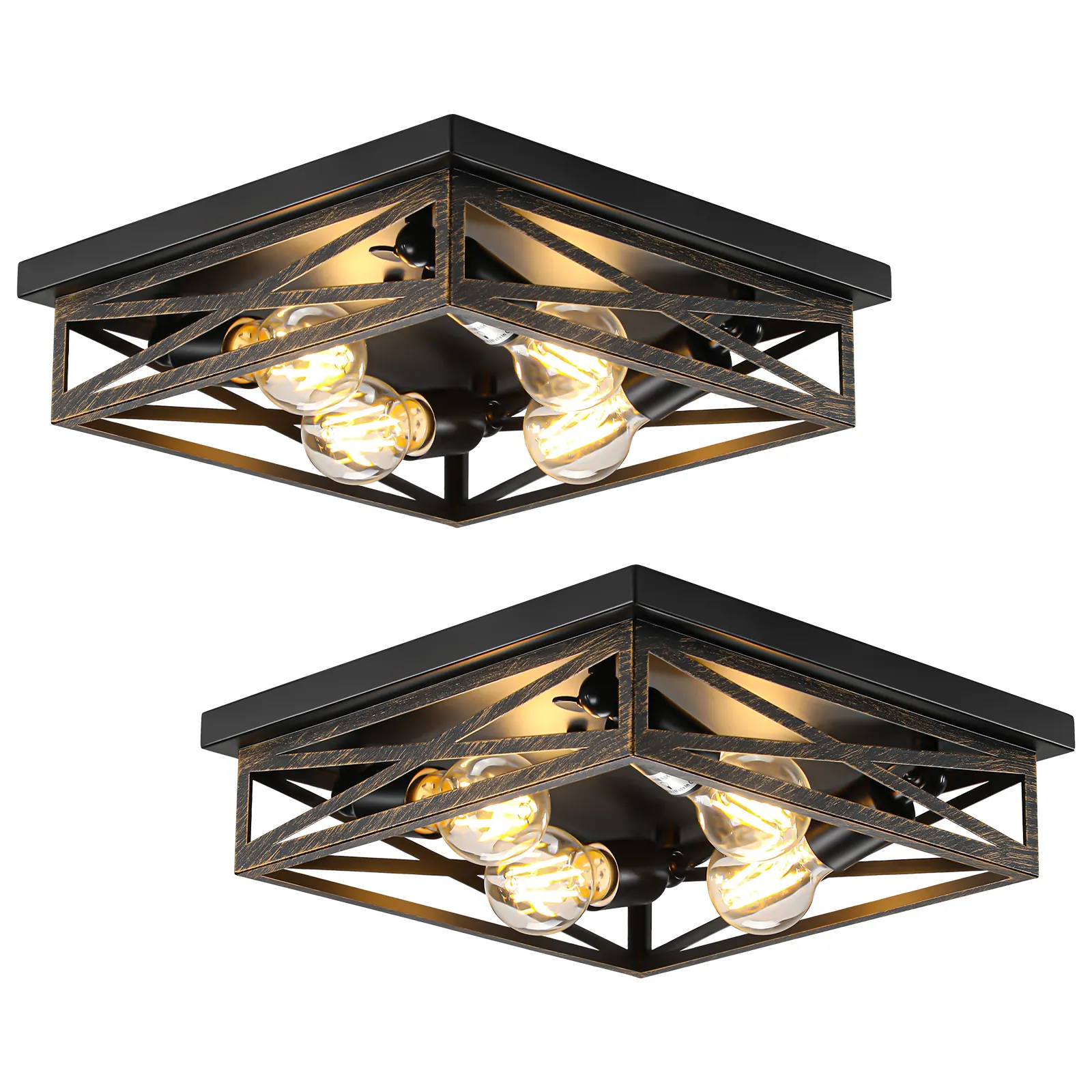 Modern 4-Light Flush Mount Ceiling Light (2-Pack), image 4 of 7