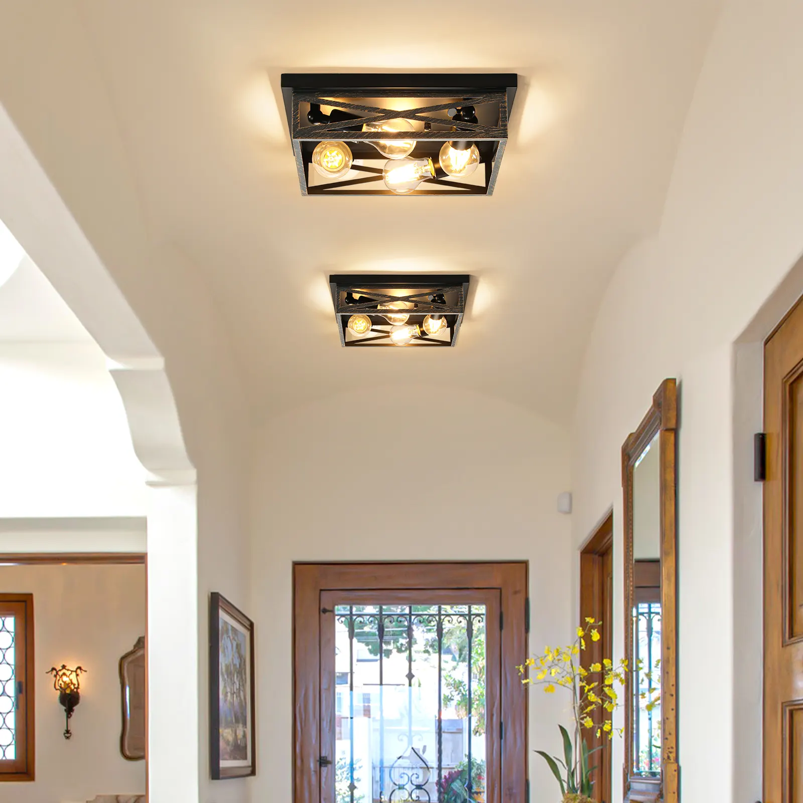 Modern 4-Light Flush Mount Ceiling Light (2-Pack)