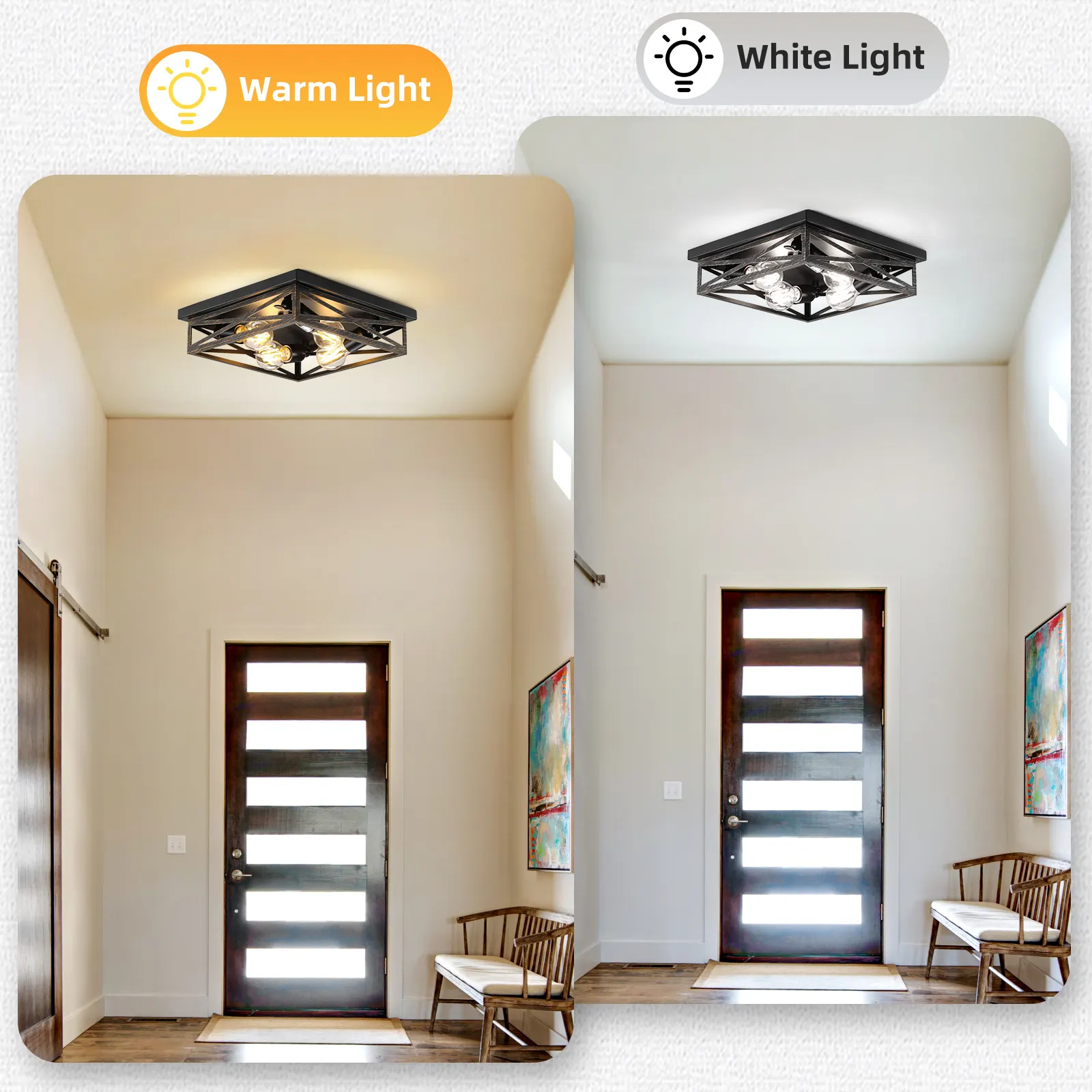 Modern 4-Light Flush Mount Ceiling Light (2-Pack), image 6 of 7