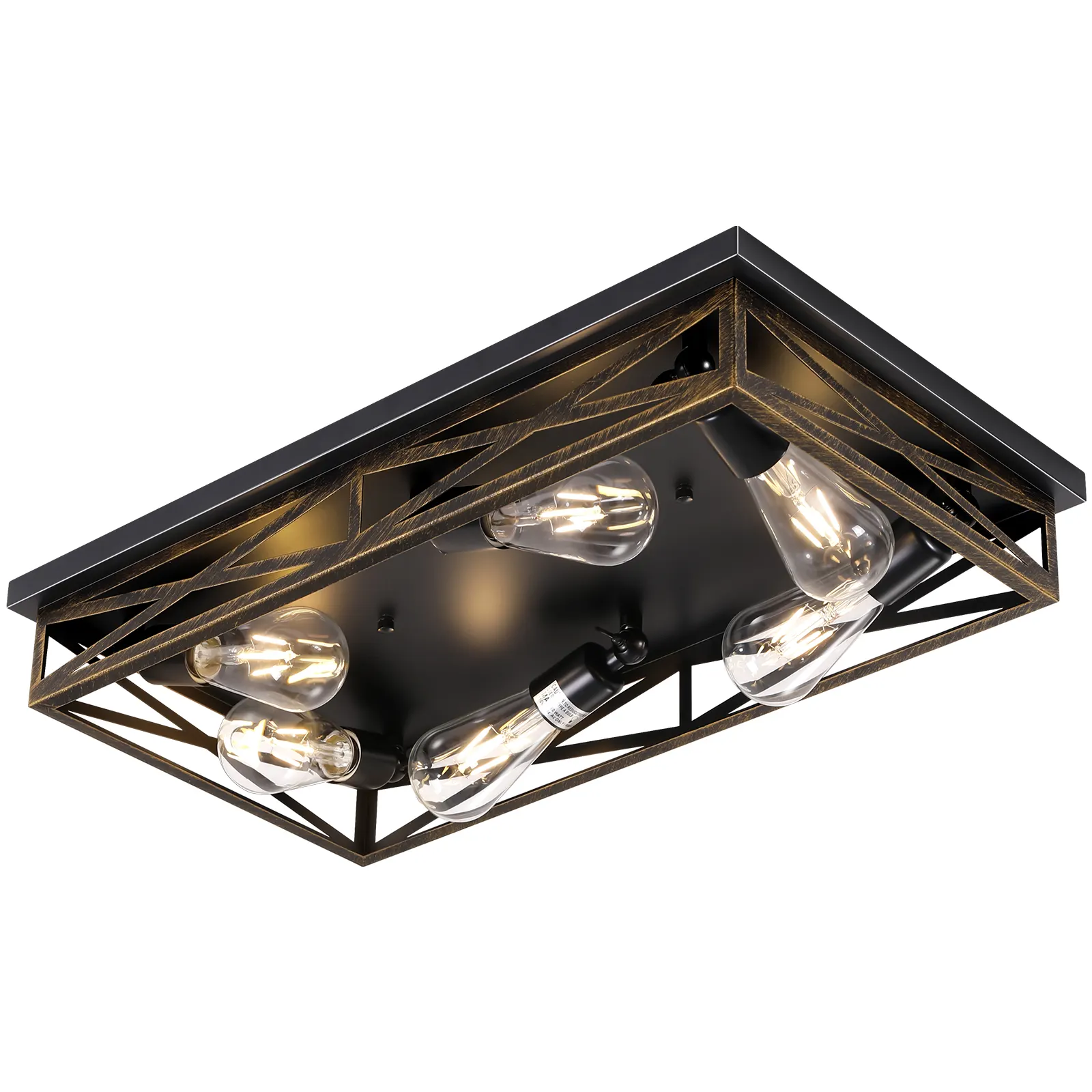 Modern 6-Light Flush Mount Ceiling Light, image 6 of 7