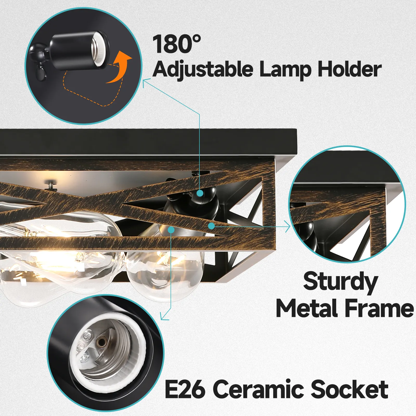 Modern 6-Light Flush Mount Ceiling Light, image 7 of 7