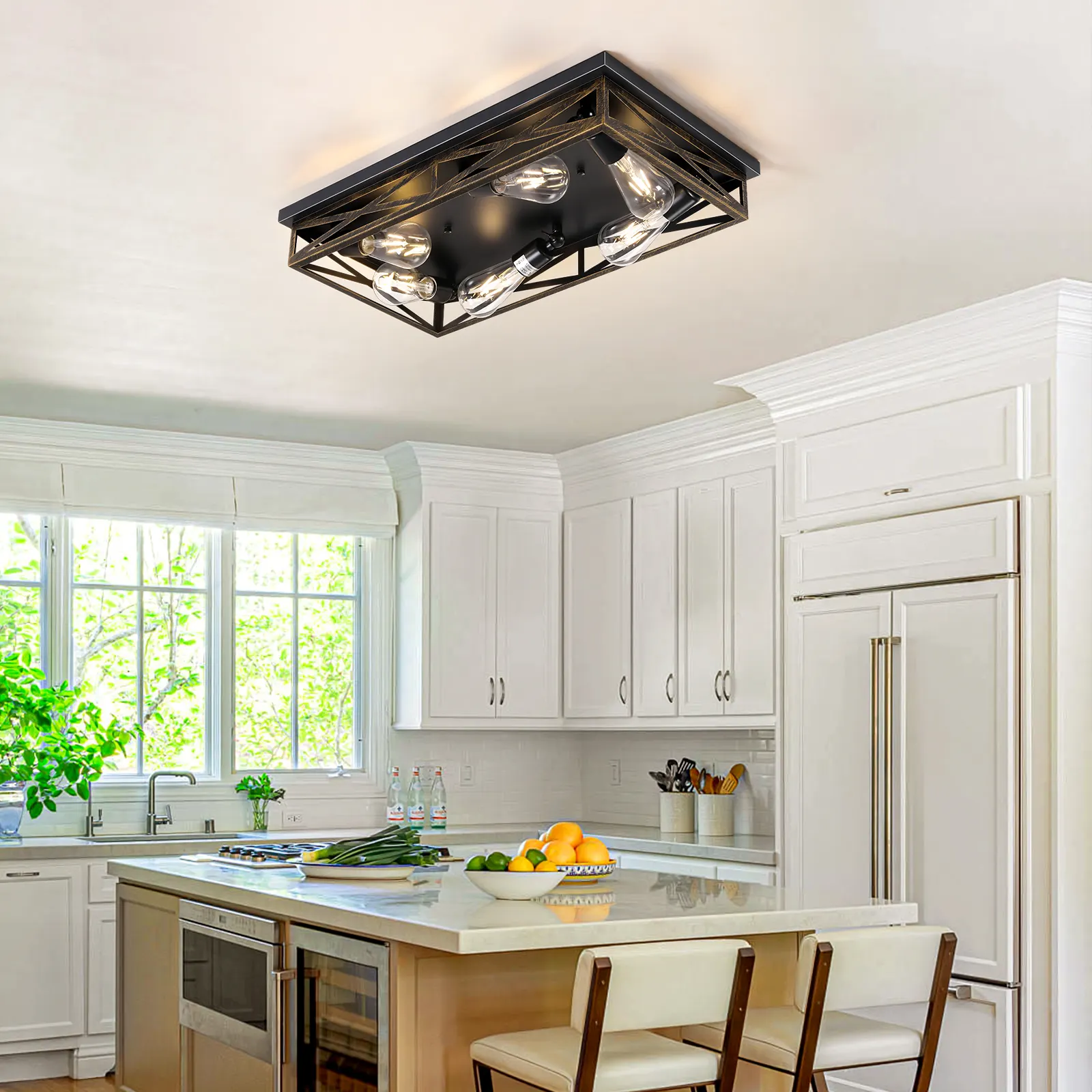 Modern 6-Light Flush Mount Ceiling Light