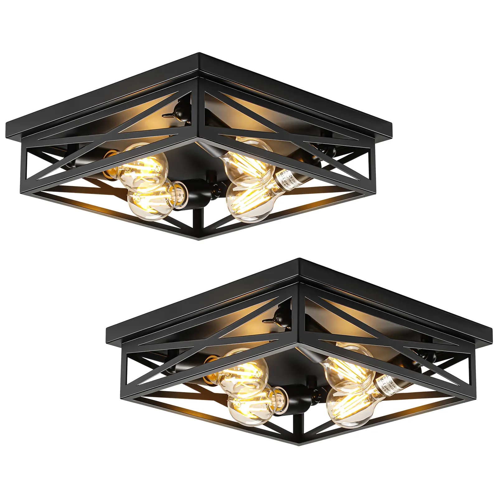Modern 4-Light Flush Mount Ceiling Light (2-Pack), image 4 of 7